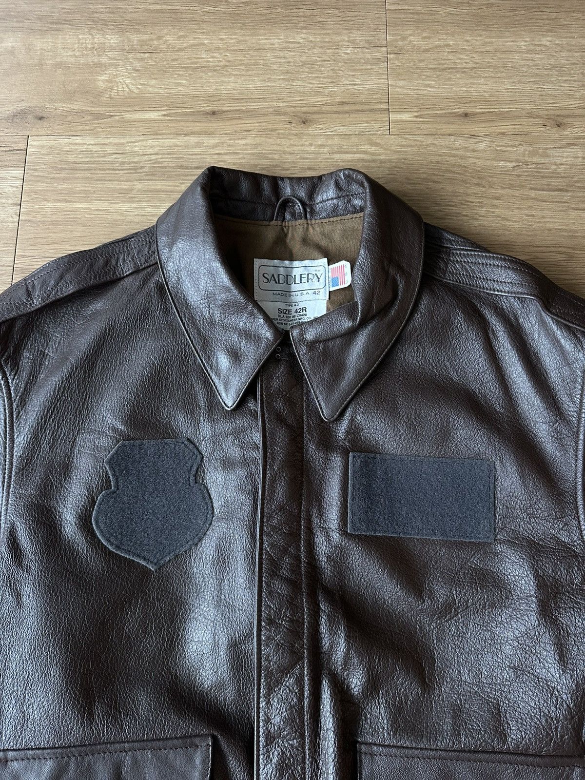 Genuine Leather Vintage A-2 WWII US Army Leather Flight Jacket Size US S / EU 44-46 / 1 - 5 Thumbnail