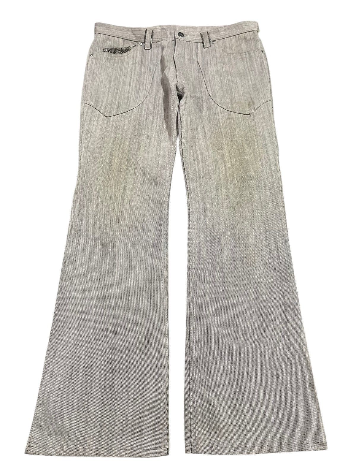 Hysteric Glamour Vintage Japanese Brand Snake Skin Style Wide Leg Jeans Size US 35 - 1 Thumbnail