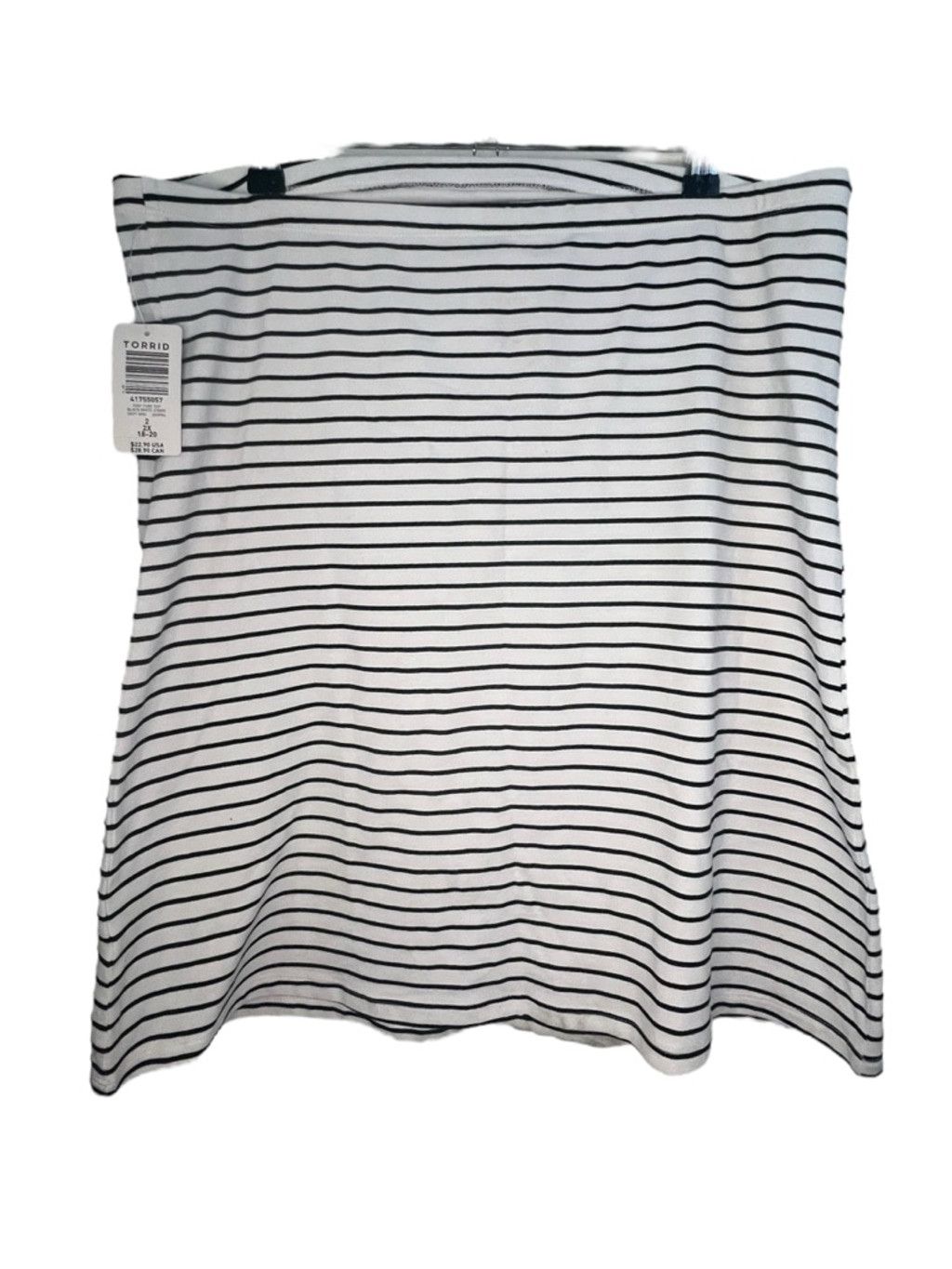 Torrid NWT Torrid Black And White Stripe Fitted Sleeveless Tube Top Size XXL / US 16-18 / IT 52-54 - 4 Thumbnail