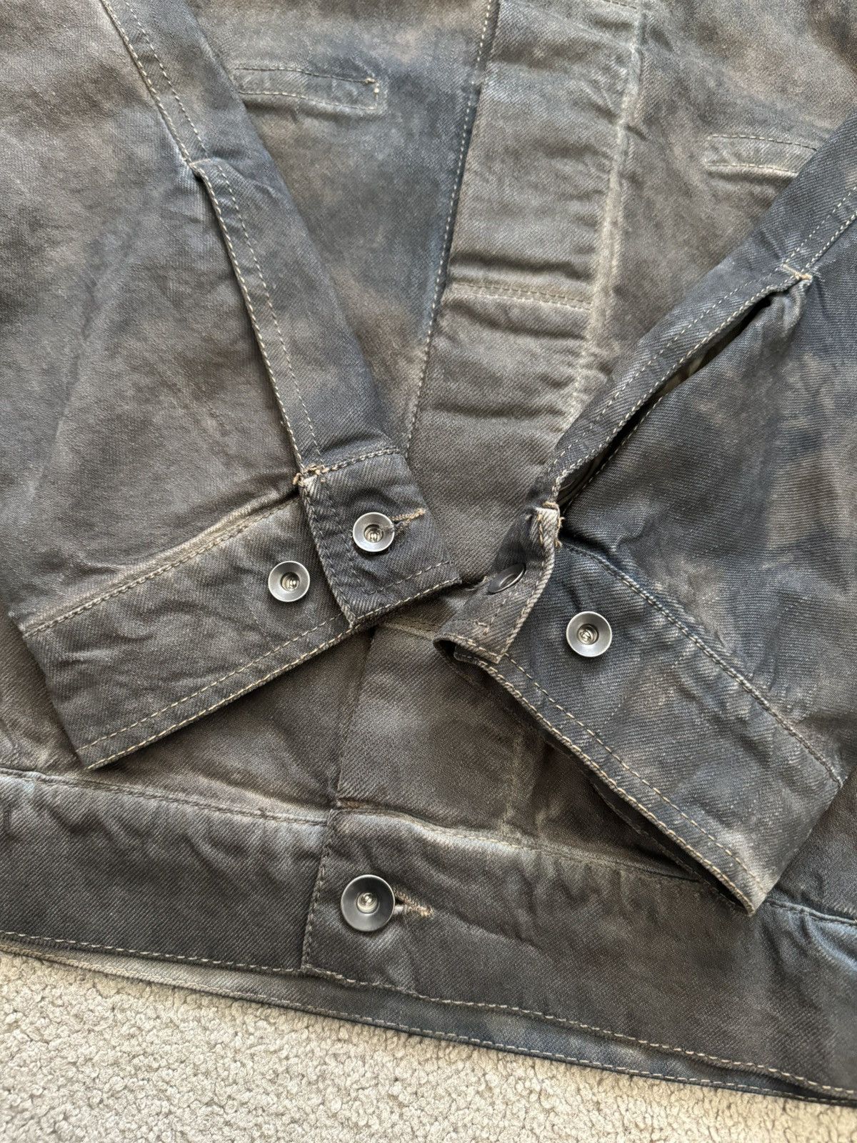 Rick Owens Drkshdw SS15 Rick Owens DRKSHDW Batik Dark Dust Denim Work Jacket Size US S / EU 44-46 / 1 - 4 Thumbnail