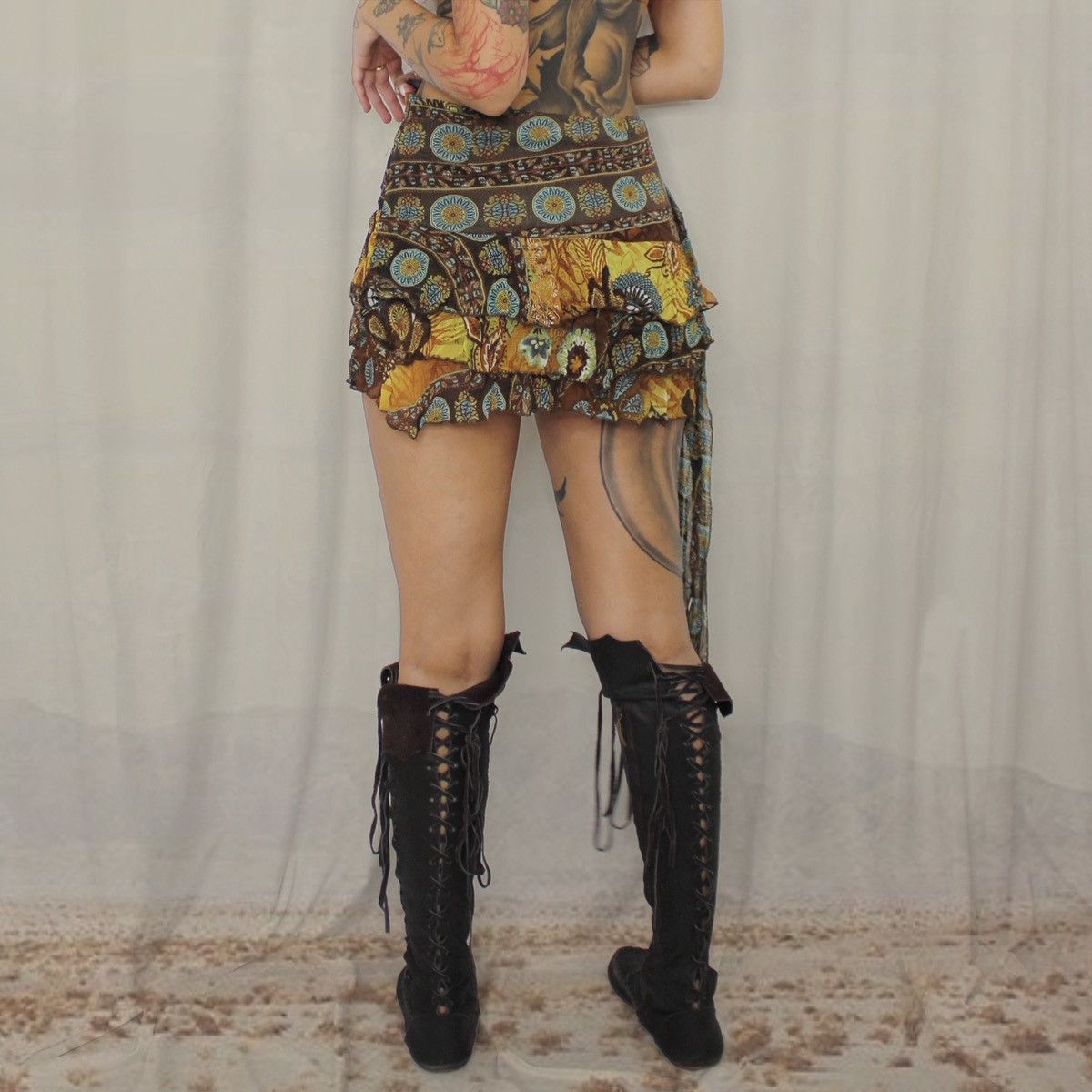Other 🥭TRIBAL RUFFLES MINISKIRT🥭 Size 27" / US 4 / IT 40 - 3 Thumbnail