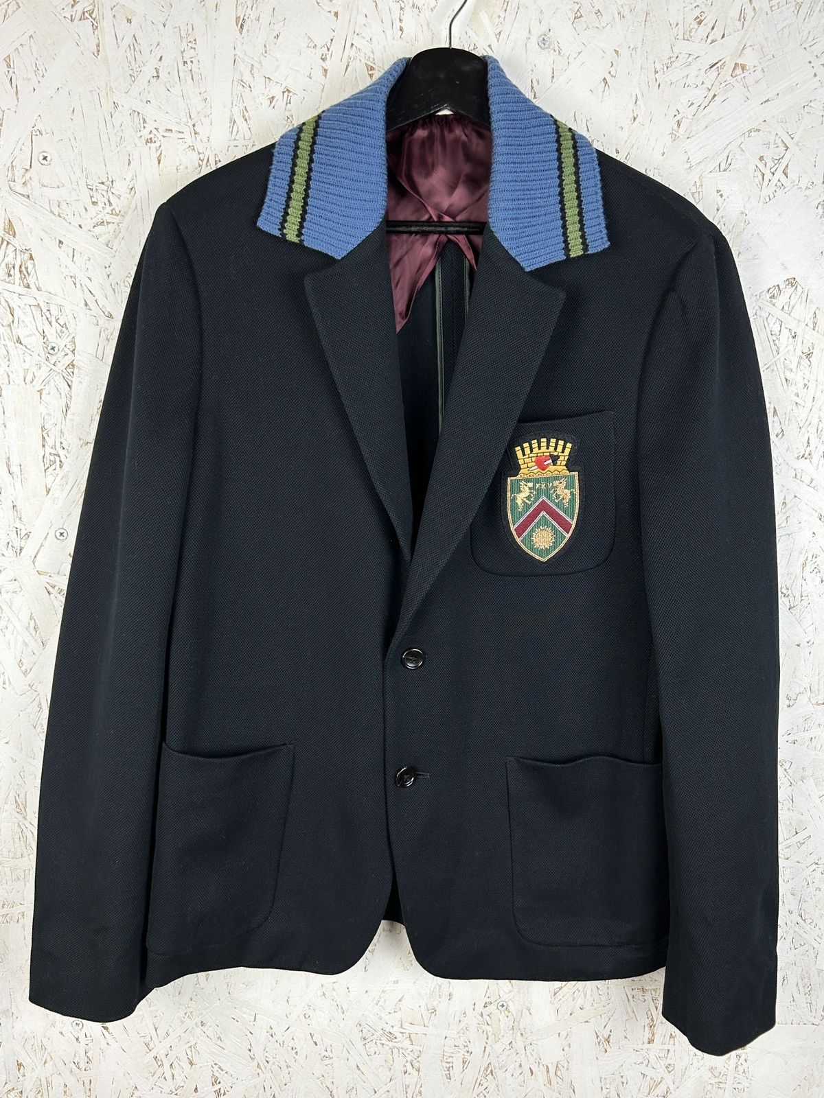 Gucci Gucci GG Ribbed Knit Emblem Embroidery Blazer Jacket Size US M / EU 48-50 / 2 - 1 Thumbnail