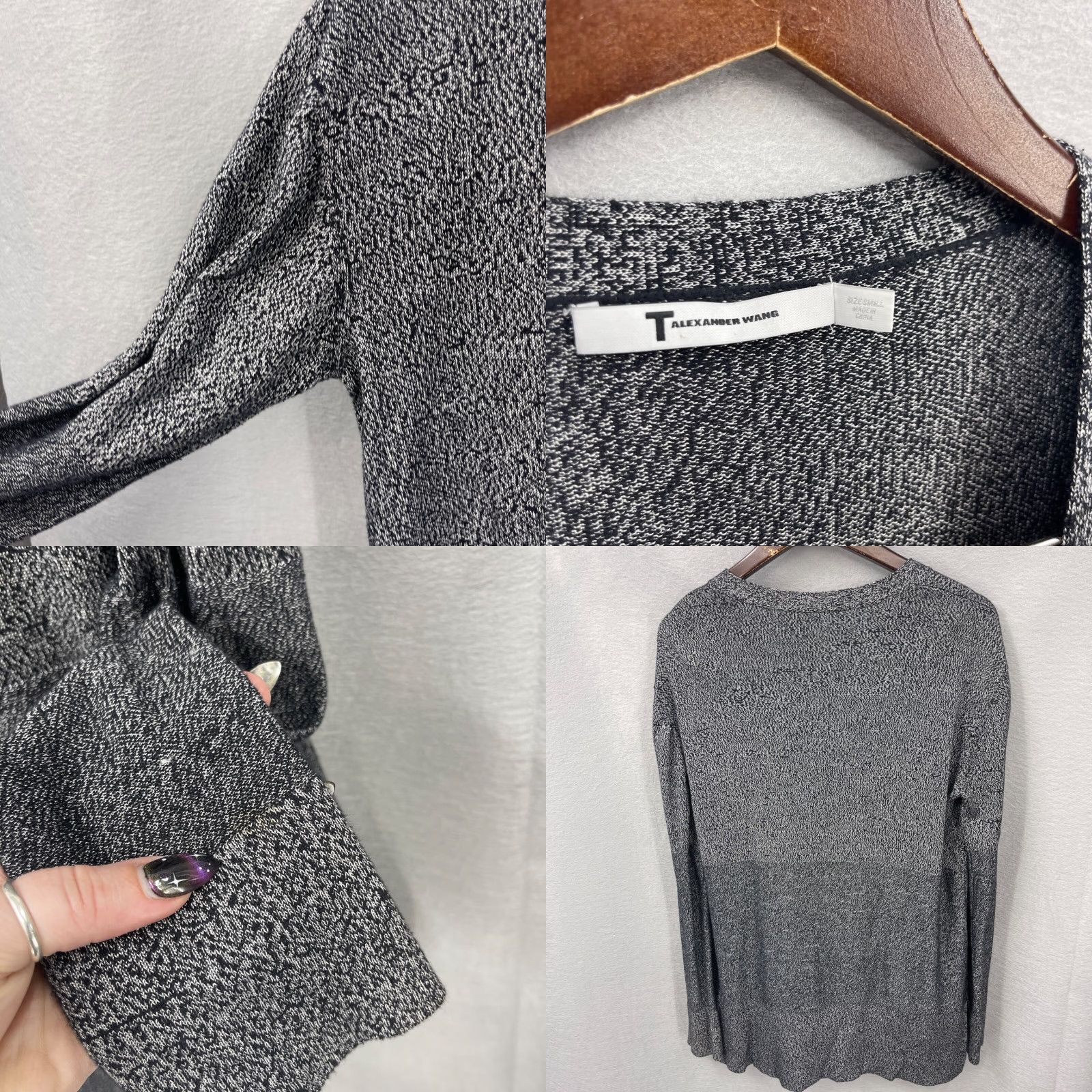 Alexander Wang VINTAGE Alexander Wang Cardigan Womens S Gray Knit Casual 90s Minimalist Designer Womens Size S / US 4 / IT 40 - 8 Thumbnail