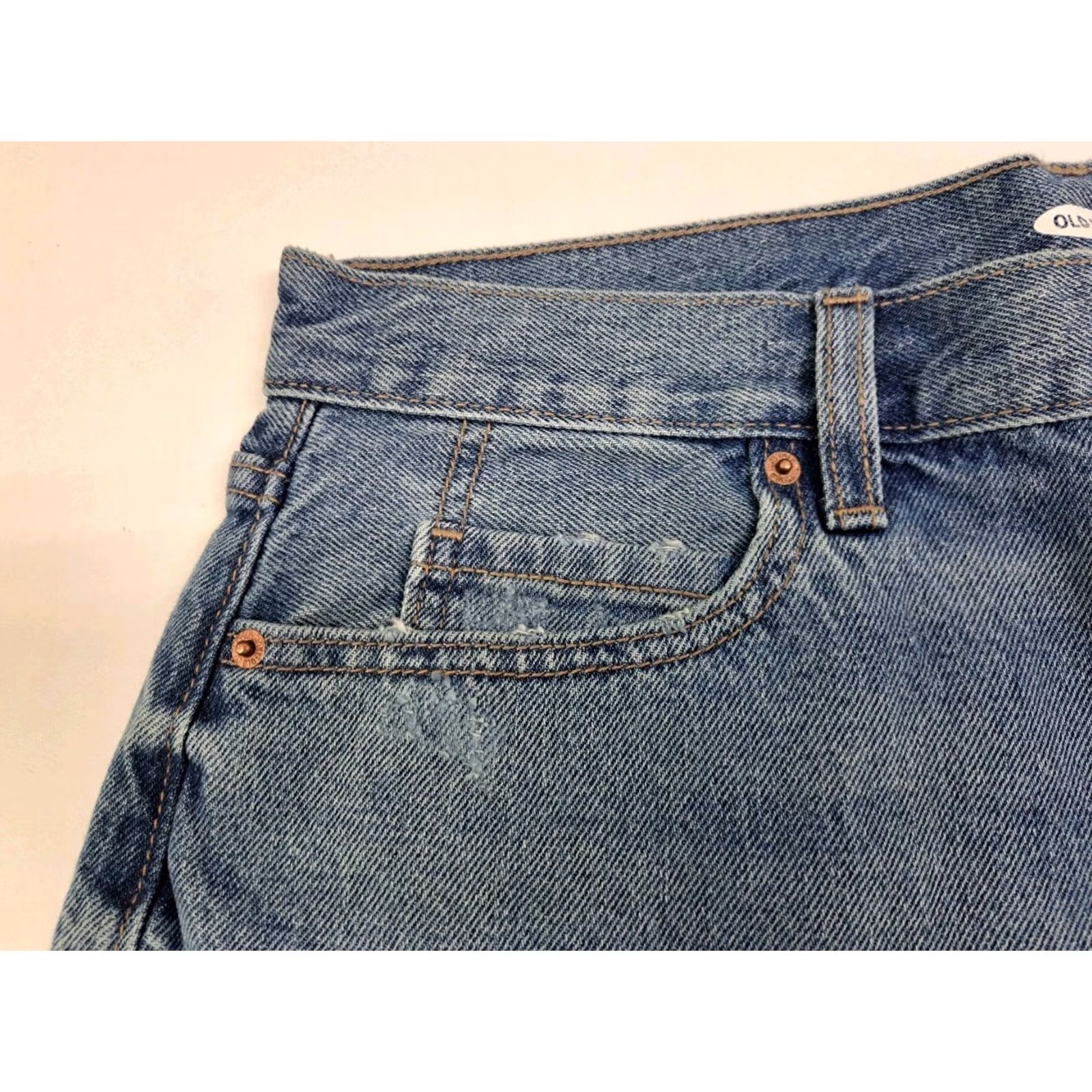 Old Navy NWT Old Navy Women’s Denim Shorts Frayed Hem High Rise 5 Pocket Button Closure Size 10/5" Blue Subtle Dark Wash Casual Summer Womens Size 32" / US 10 / IT 46 - 6 Thumbnail