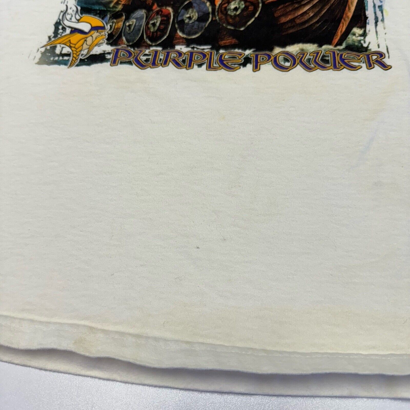 NFL Vintage Minnesota Vikings T Shirt Mens Large White NFL Purpl Size US L / EU 52-54 / 3 - 6 Thumbnail
