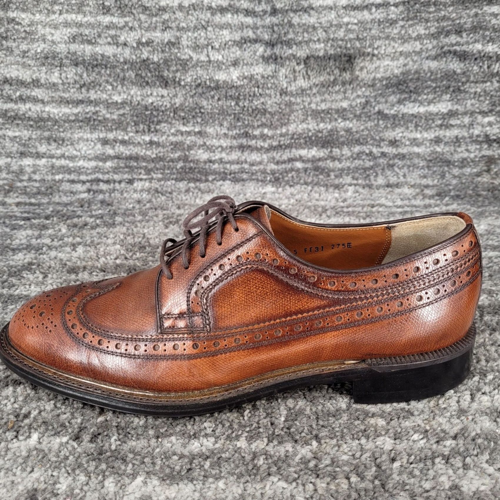 Imperial Regal Imperial Grade Brown Leather Oxford Dress Shoe Wing Tip Brogue USA Mens 7.5 Size US 8 / EU 41 - 5 Thumbnail