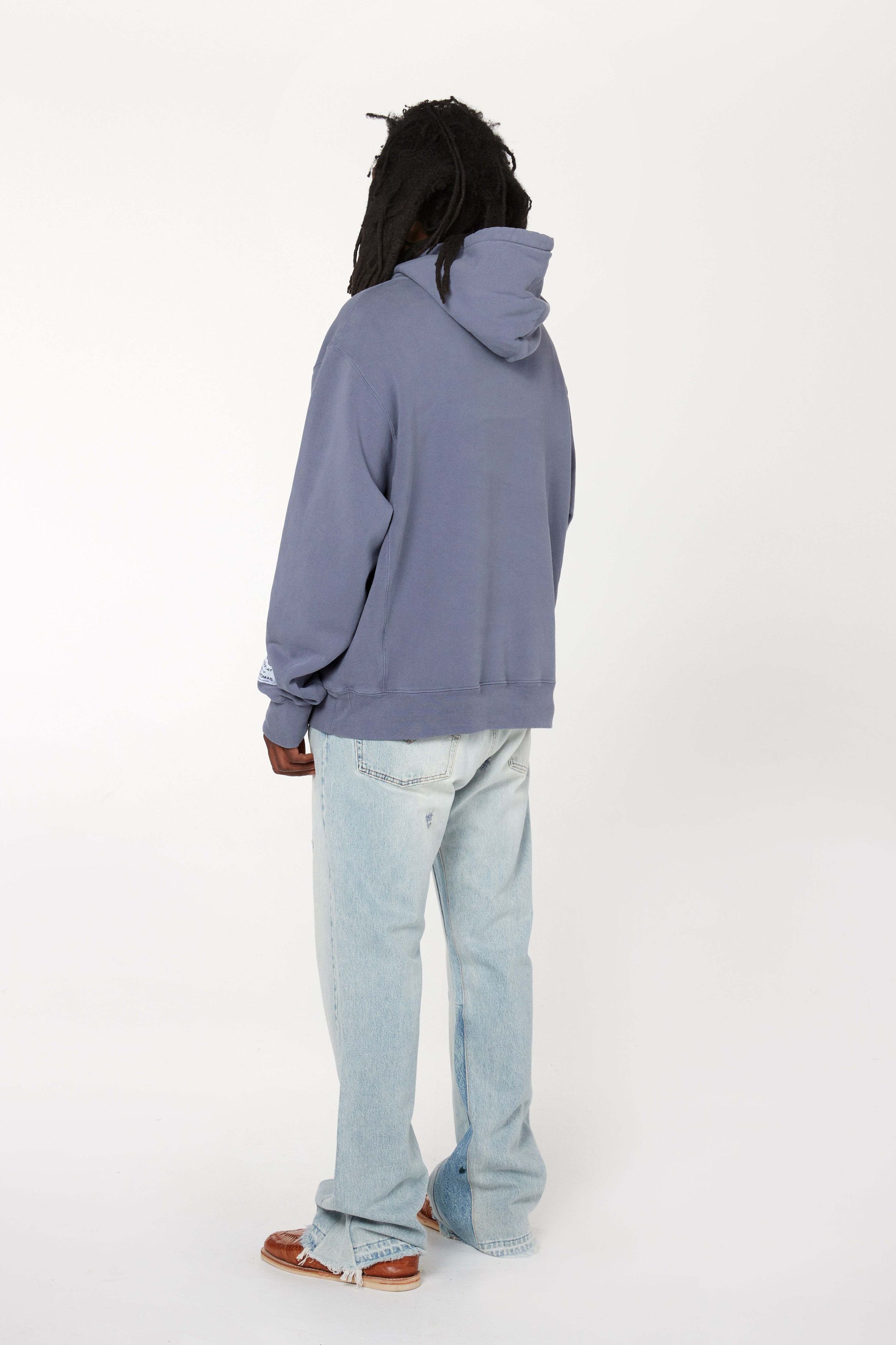Gallery Dept. o1mle0725 Property Of Vintage Hoodie in Washed Navy Blue Size US XL / EU 56 / 4 - 5 Thumbnail