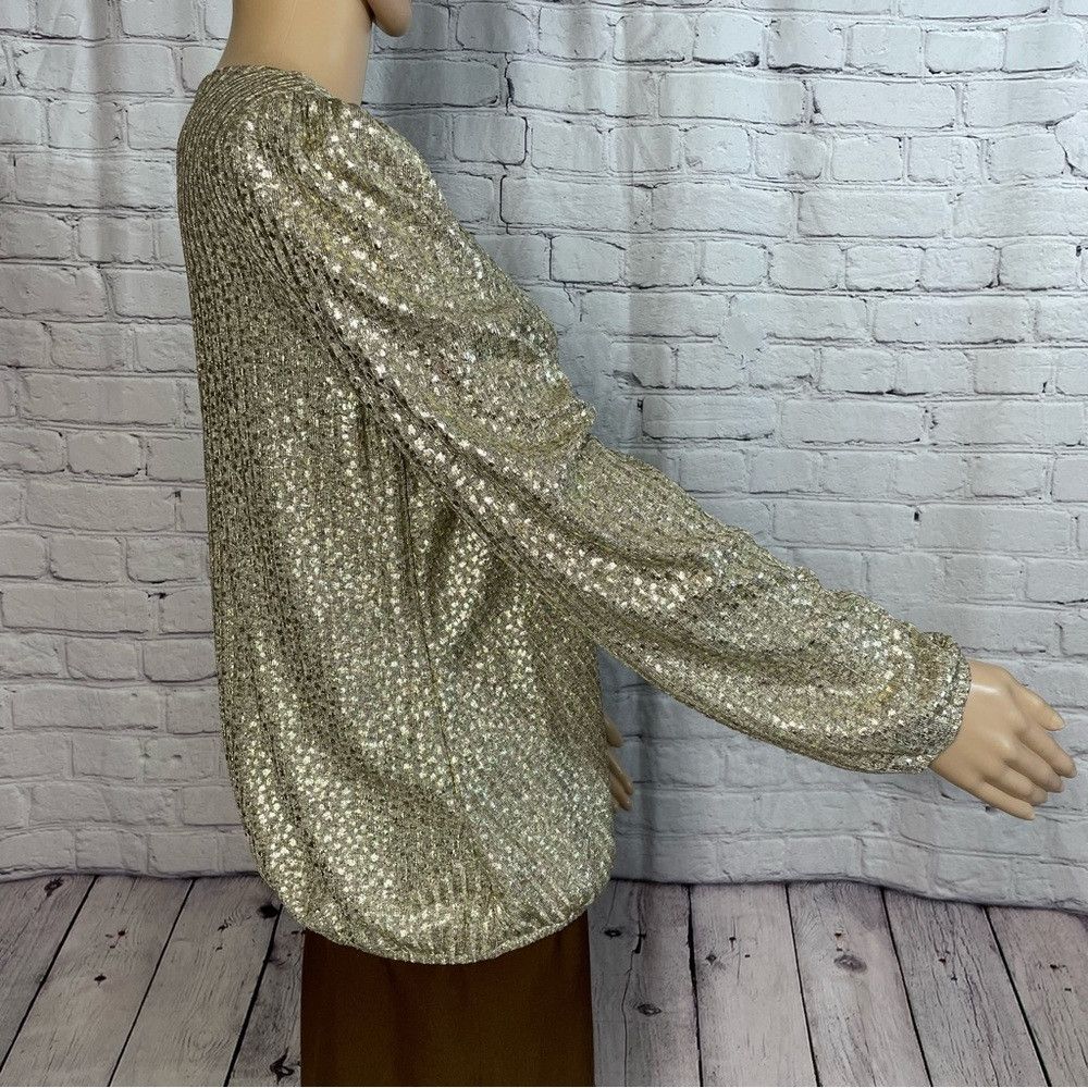 Vince Camuto NWT New $69 Vince Camuto Shimmer Metallic Gold Wrap Long Sl Size S / US 4 / IT 40 - 3 Thumbnail