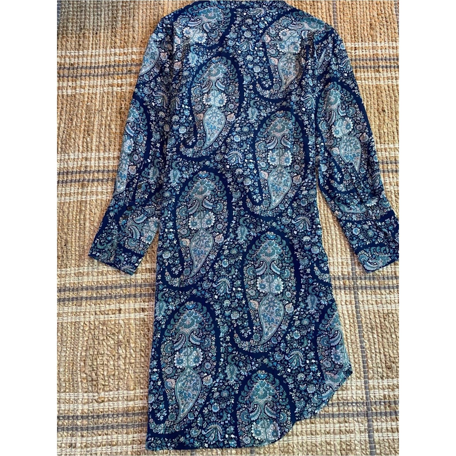 J.Crew JCrew $228 Tie-front Silk Shirt-Dress Blue Paisley 12 NWOT Size XL / US 12-14 / IT 48-50 - 14 Thumbnail
