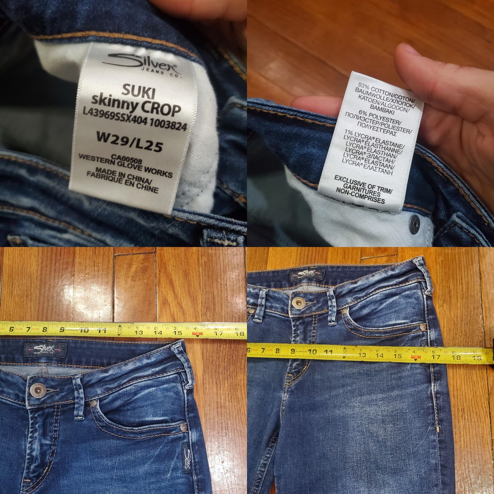 Silver Jeans Co. Silver Jeans Suki Skinny Crop Jeans Womens 29x25 Blue Mid Rise Stretch Denim Size 29" - 8 Thumbnail
