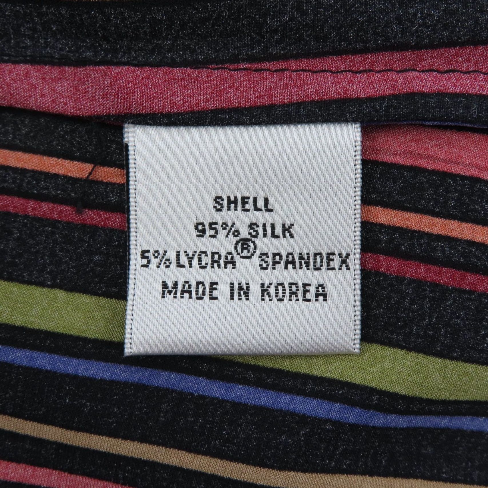 Talbots Talbots Petites 10P Silk Blend Rainbow Striped Collar Button Shirt Womens Pets 10P Multicolor Button-Up Shirt Array Fashion Size L / US 10 / IT 46 - 7 Thumbnail