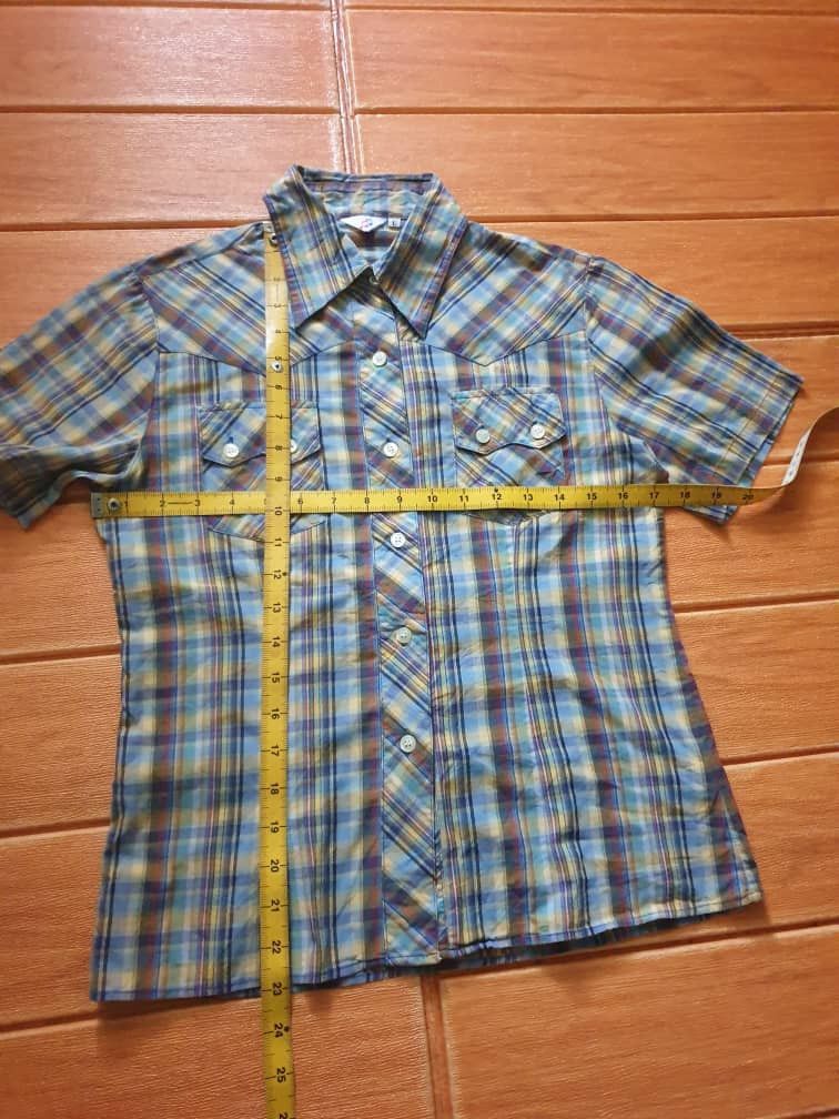 Japanese Brand Checkered chambray retro shirt Size XXS / US 00 / IT 34 - 6 Thumbnail