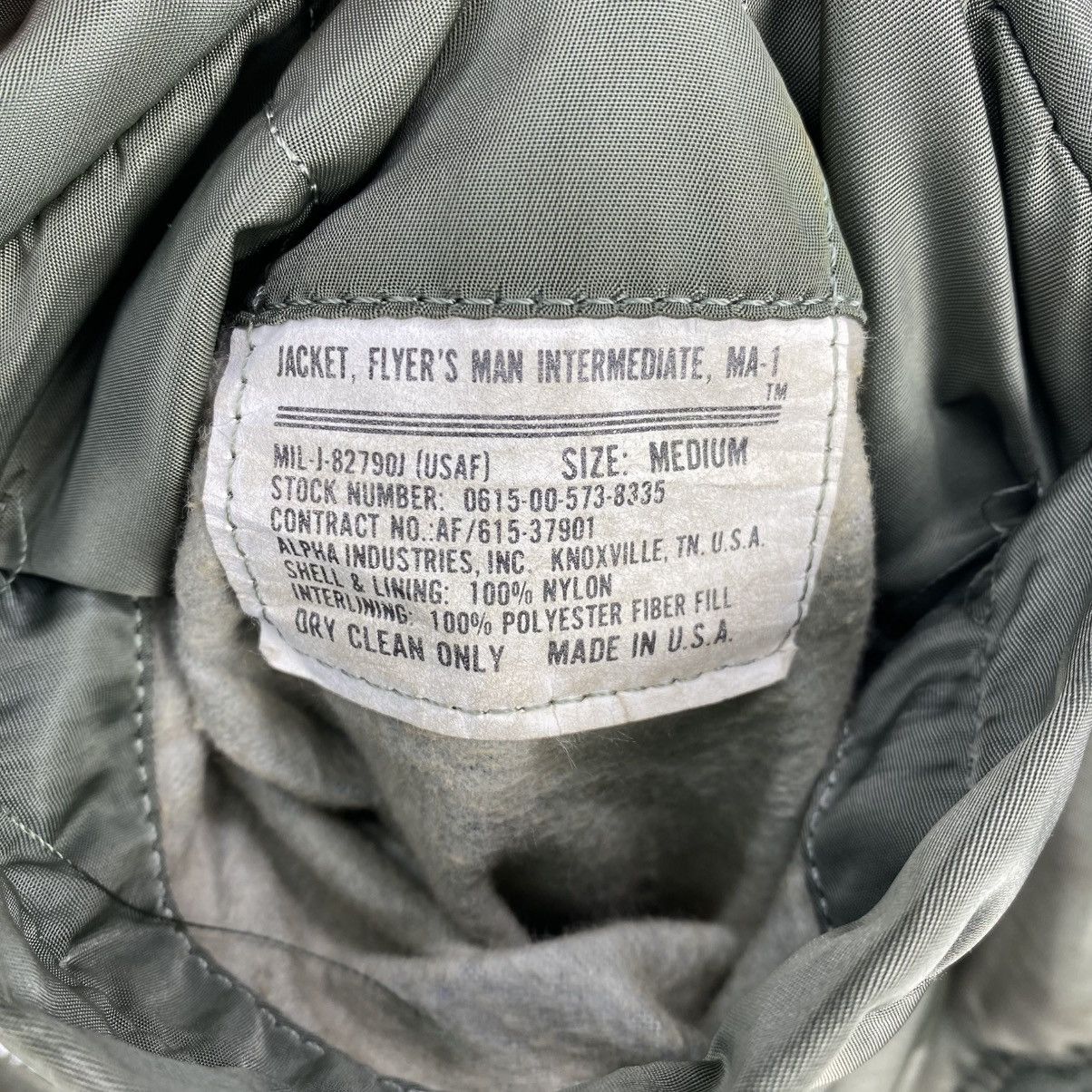 80's〜 ALPHA MA-1 MADE IN USA Vintage 80's Alpha Industries Bomber Jacket MA-1 Made In USA