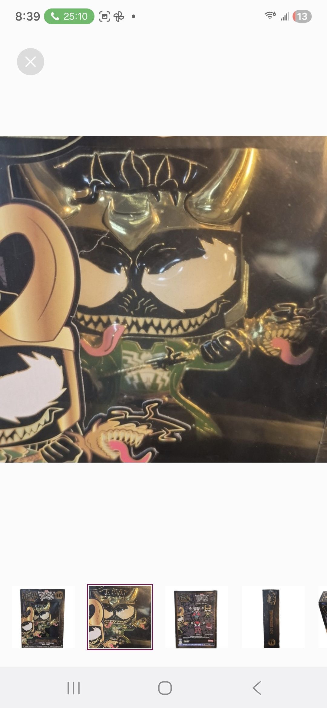 Other Funko × Marvel POP PIN VENOMIZED LOKI Enamel Pin Size ONE SIZE - 2 Thumbnail