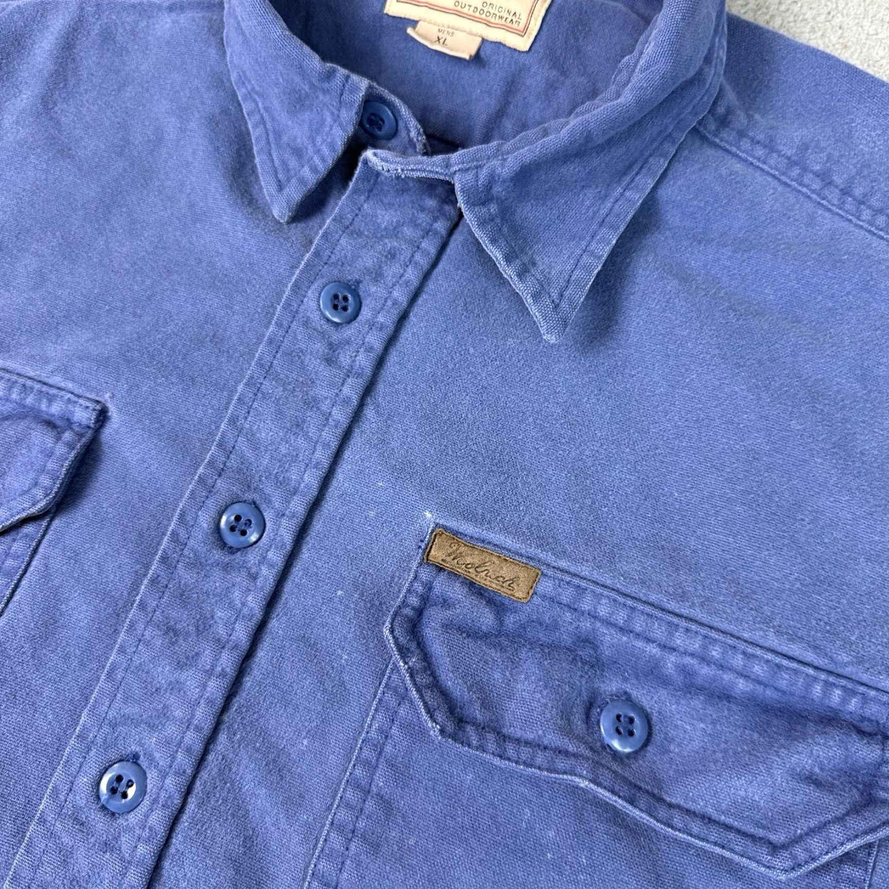Vintage VINTAGE Woolrich Shirt Adult XL Blue Chamois Button-Up Long Sleeve Casual Distressed Size US XL / EU 56 / 4 - 3 Thumbnail