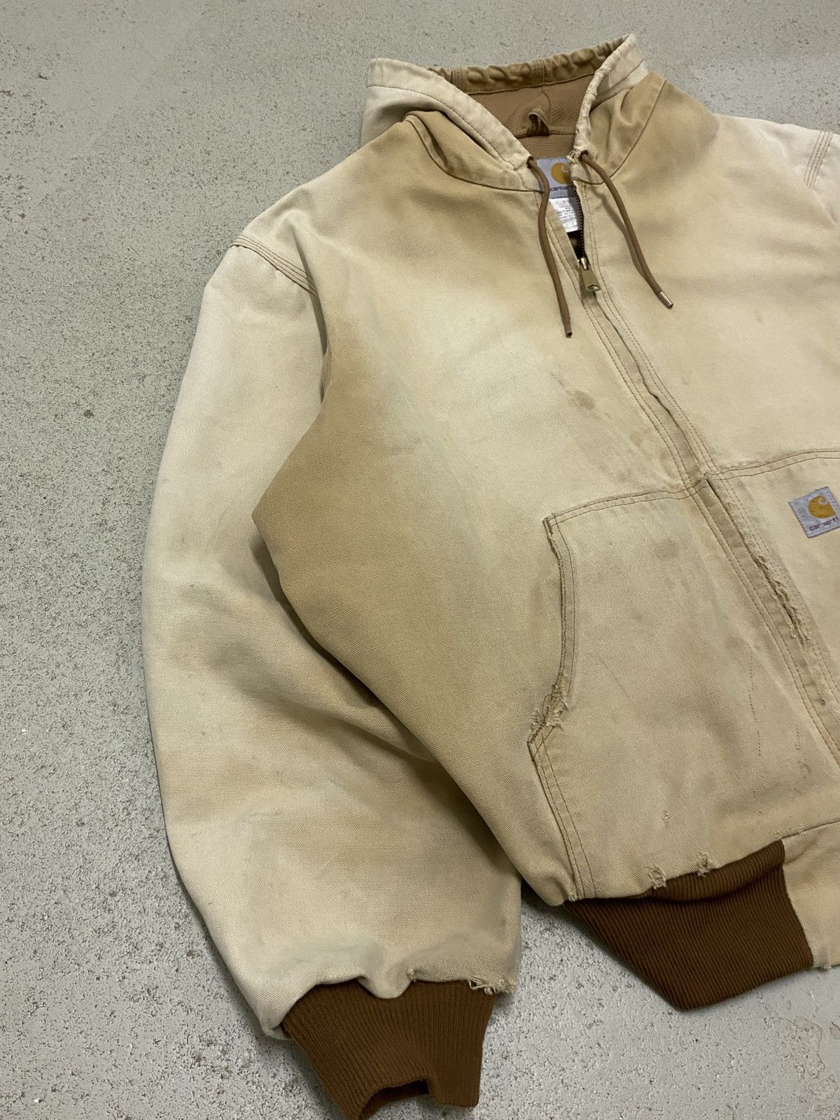 Carhartt Carhartt J151 Sand Canvas Jacket XL Made in USA Heavy Fade Size US XL / EU 56 / 4 - 4 Thumbnail