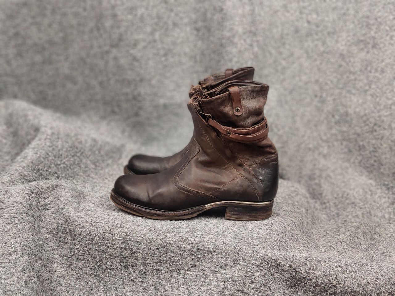 A.S.98 Airstep 98 Design Zipper Brown Leather Ankle Women Boots Size US 7 / IT 37 - 8 Thumbnail