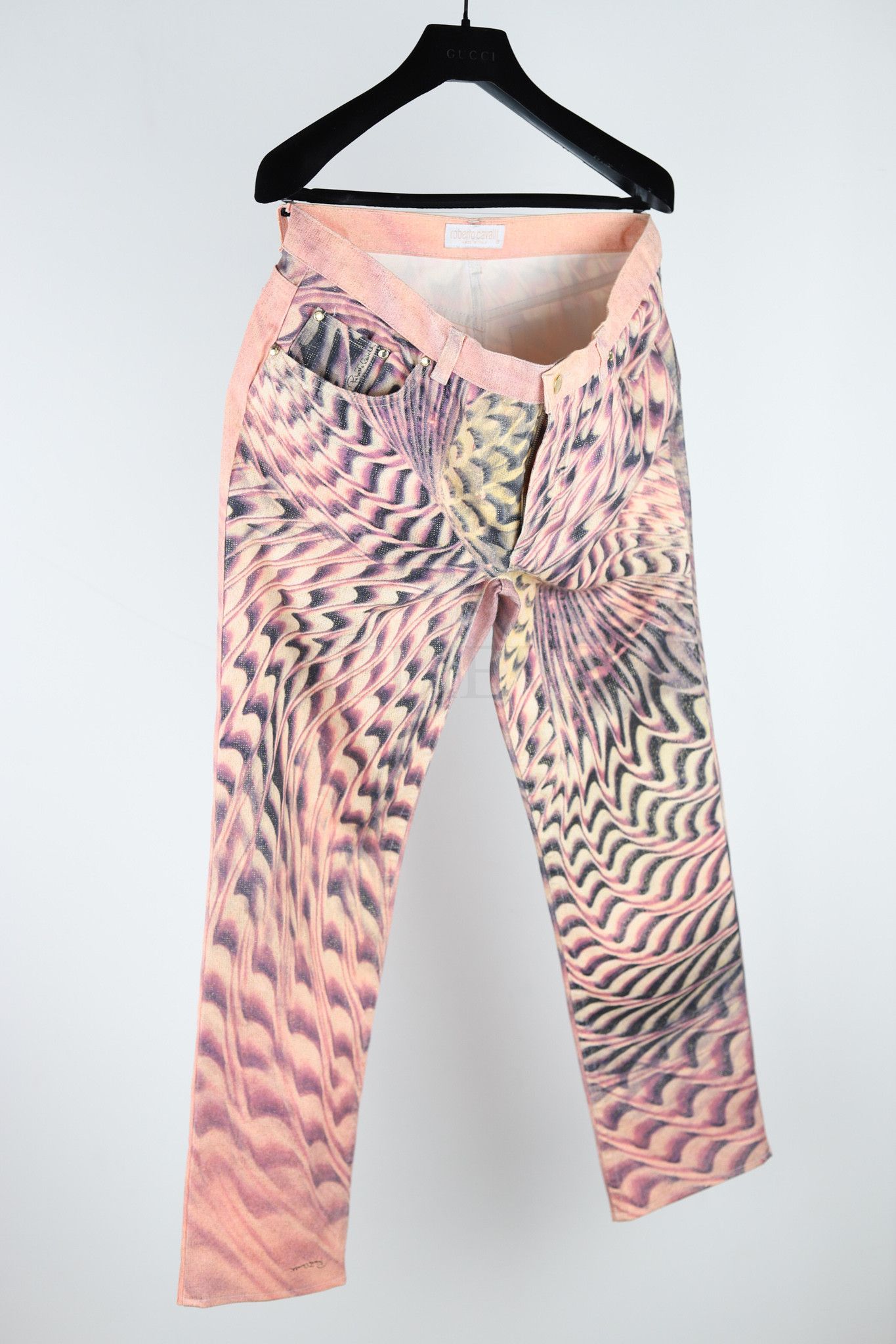 image of Roberto Cavalli Jeans OG Vintage Logo Pants 131 in Pink, Women's (Size 28)