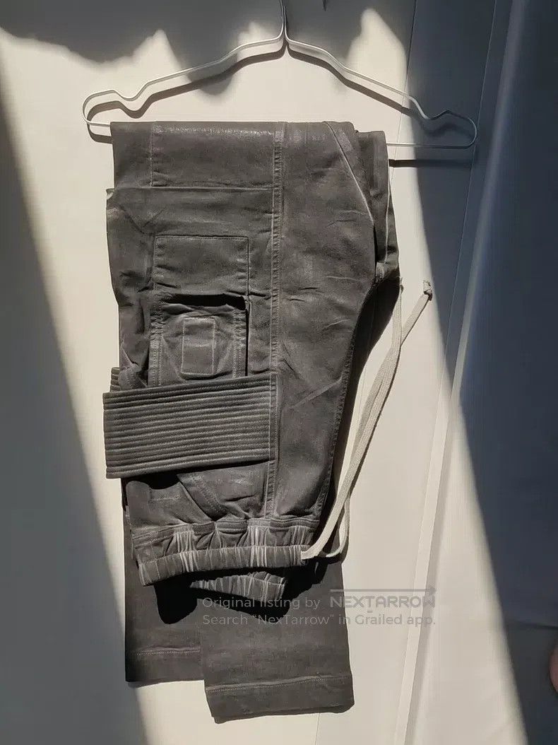 Rick Owens RICK OWENS size S Cement gray waxed double ring denim pant Size US 27 - 1 Thumbnail