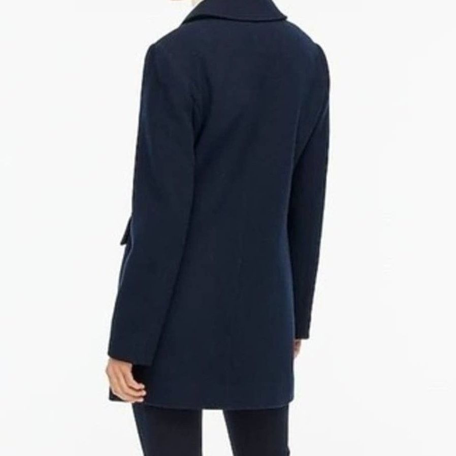 J.Crew J.CREW Petite Navy Wool-Blend Topcoat w/ Tags, 6P Size M / US 6-8 / IT 42-44 - 6 Thumbnail