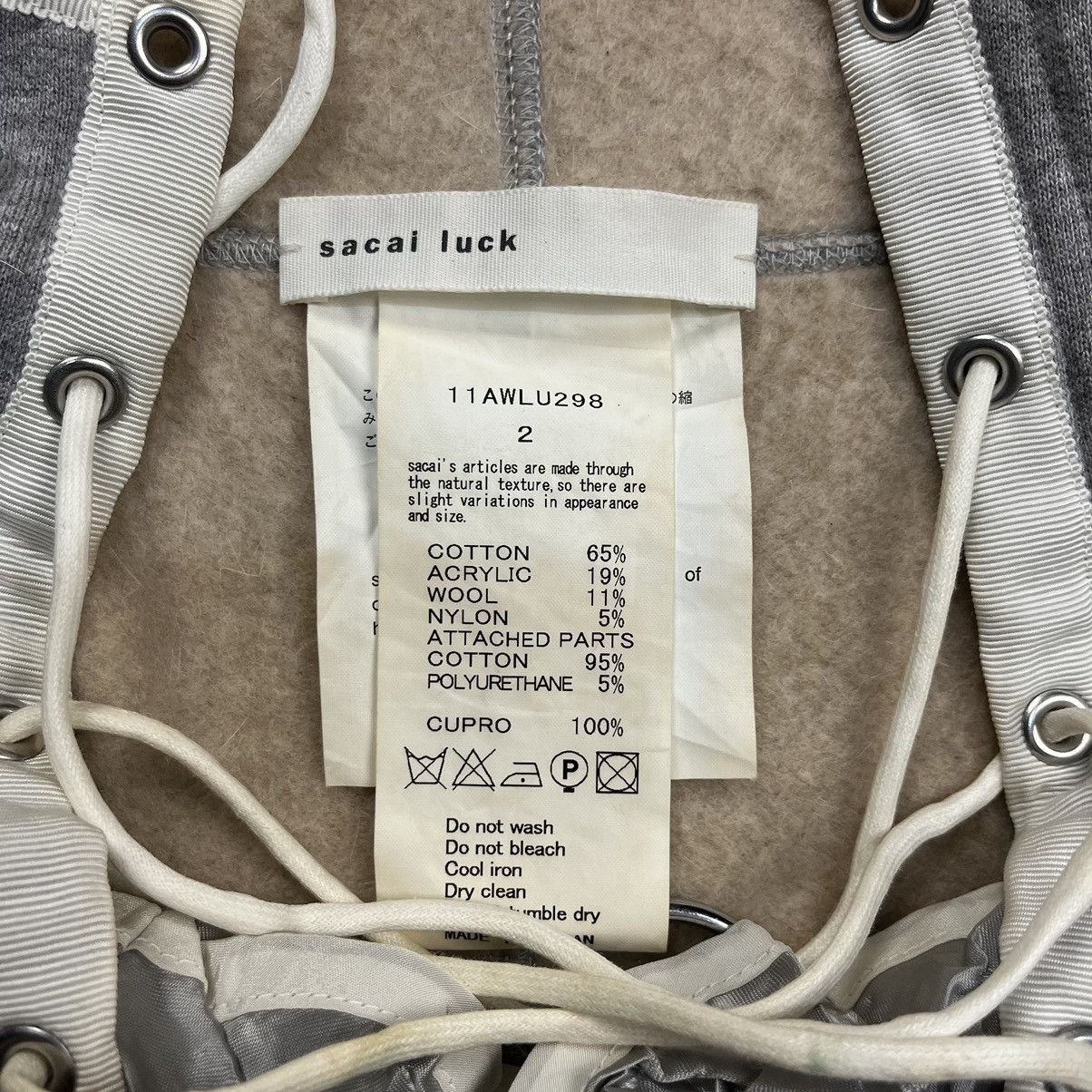 Japanese Brand Sacai luck 2011AW lace up hoodie Size XS / US 0-2 / IT 36-38 - 10 Thumbnail