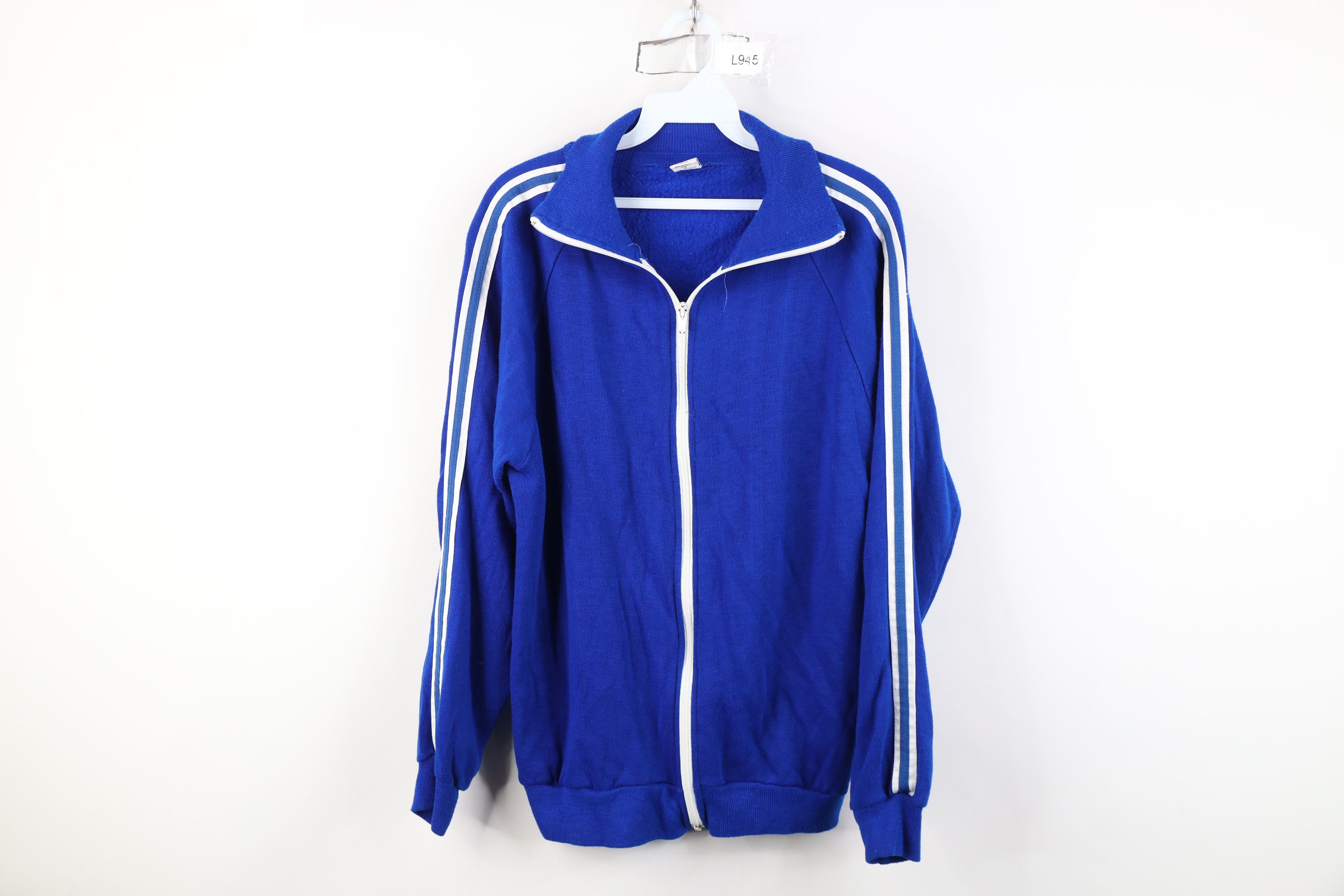 Vintage Vintage 70s Streetwear Warm Up Soccer Track Jacket Blue USA Size US L / EU 52-54 / 3 - 1 Thumbnail