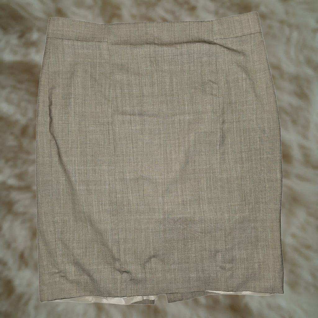 Ann Taylor VINTAGE? Anne Taylor Pencil Skirt Women's 12 Lt Gray Virgin Wool Lycra Lined Workwear Size 34" / US 12 / IT 48 - 1 Thumbnail