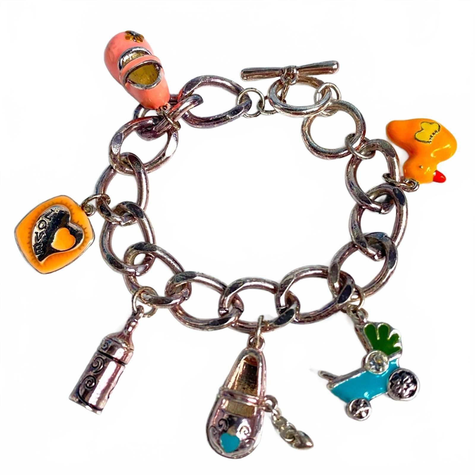 Brighton Vintage Brighton Charm Bracelet w/ Enamel Charms Size ONE SIZE - 1 Thumbnail
