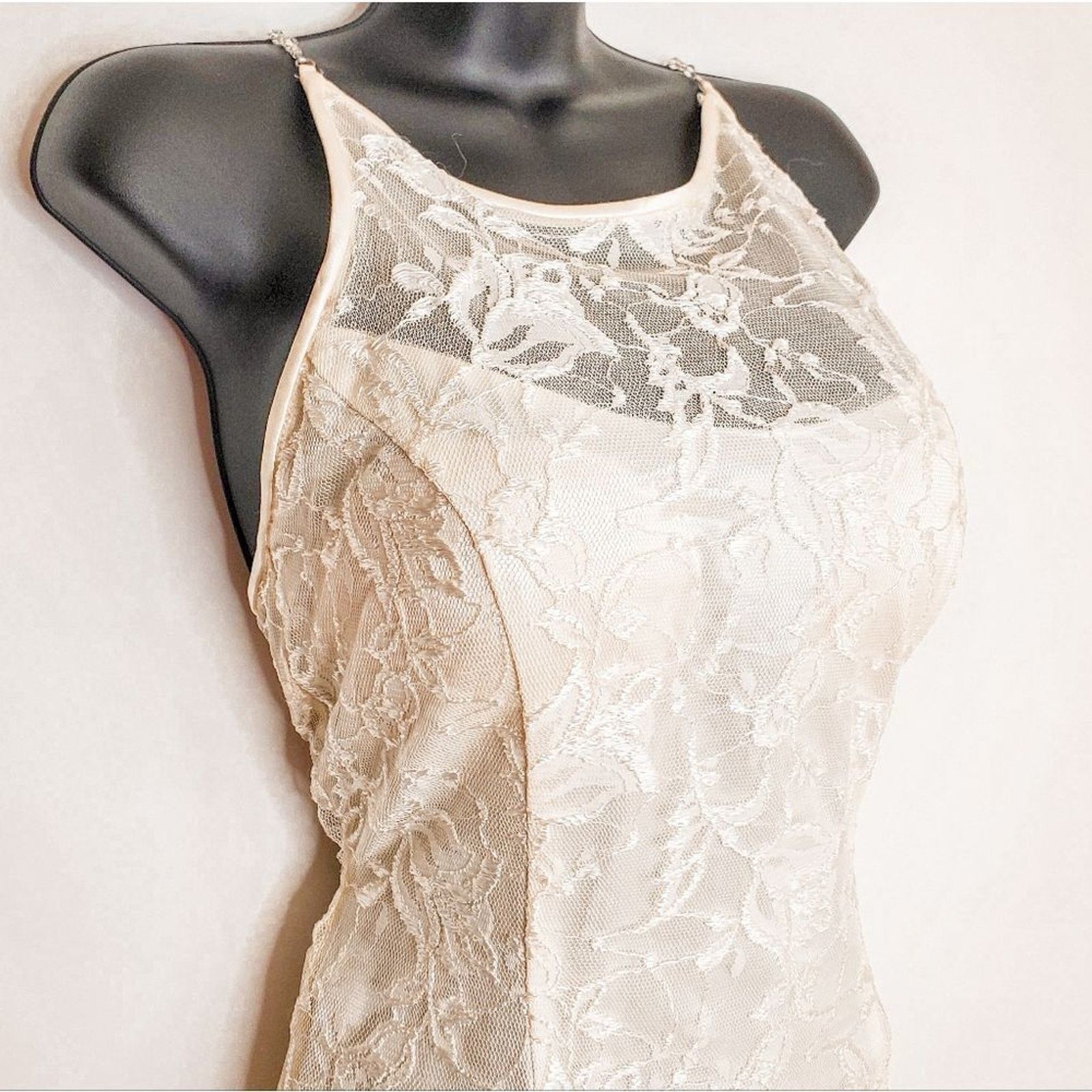 Vintage Vintage 90s Scott McClintock White Beaded Bridal Dress Sz 4 Size S / US 4 / IT 40 - 2 Thumbnail