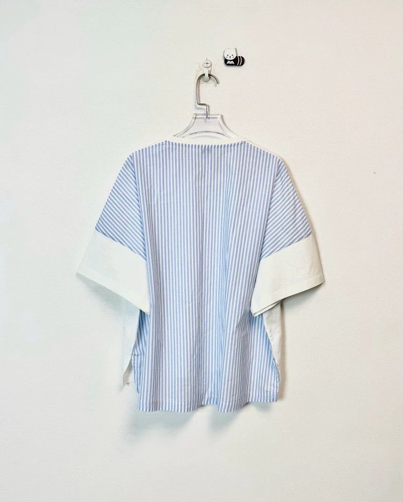 Loewe LOEWE White striped patchwork chest embroidered logo short Size S / US 4 / IT 40 - 2 Thumbnail