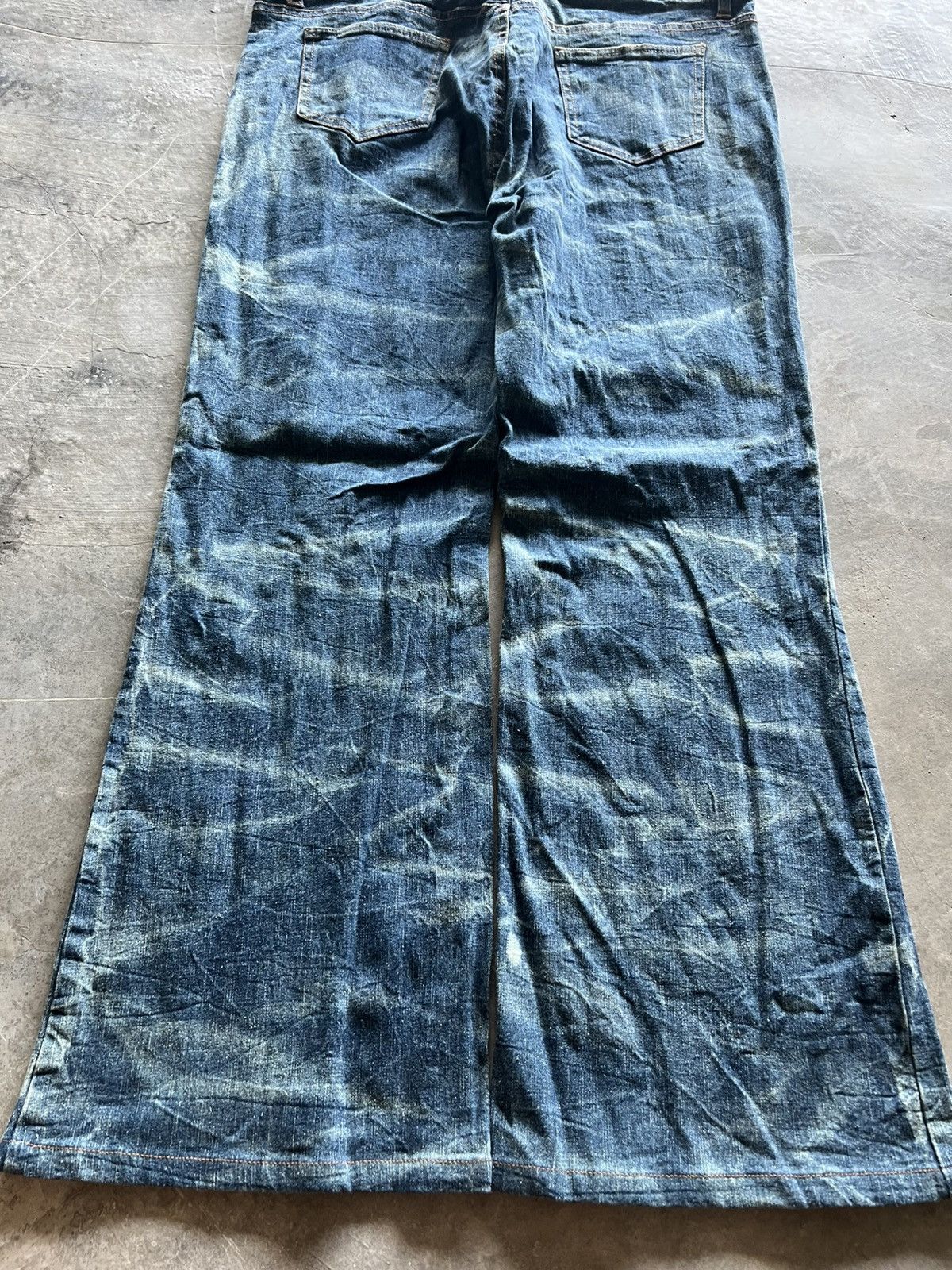 Hysteric Glamour flare japanese denim wavy tiger stripe style wash faded Size US 36 / EU 52 - 14 Thumbnail