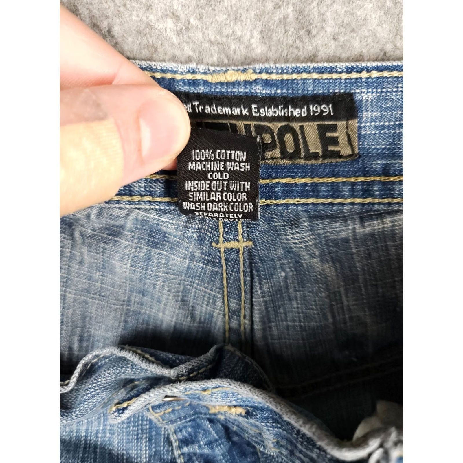 Southpole VINTAGE Southpole Jeans Mens 34 Regular 32 x 34 Blue Distressed Relaxed Straight 90s Grunge Hip Hop Mens Size US 32 / EU 48 - 6 Thumbnail