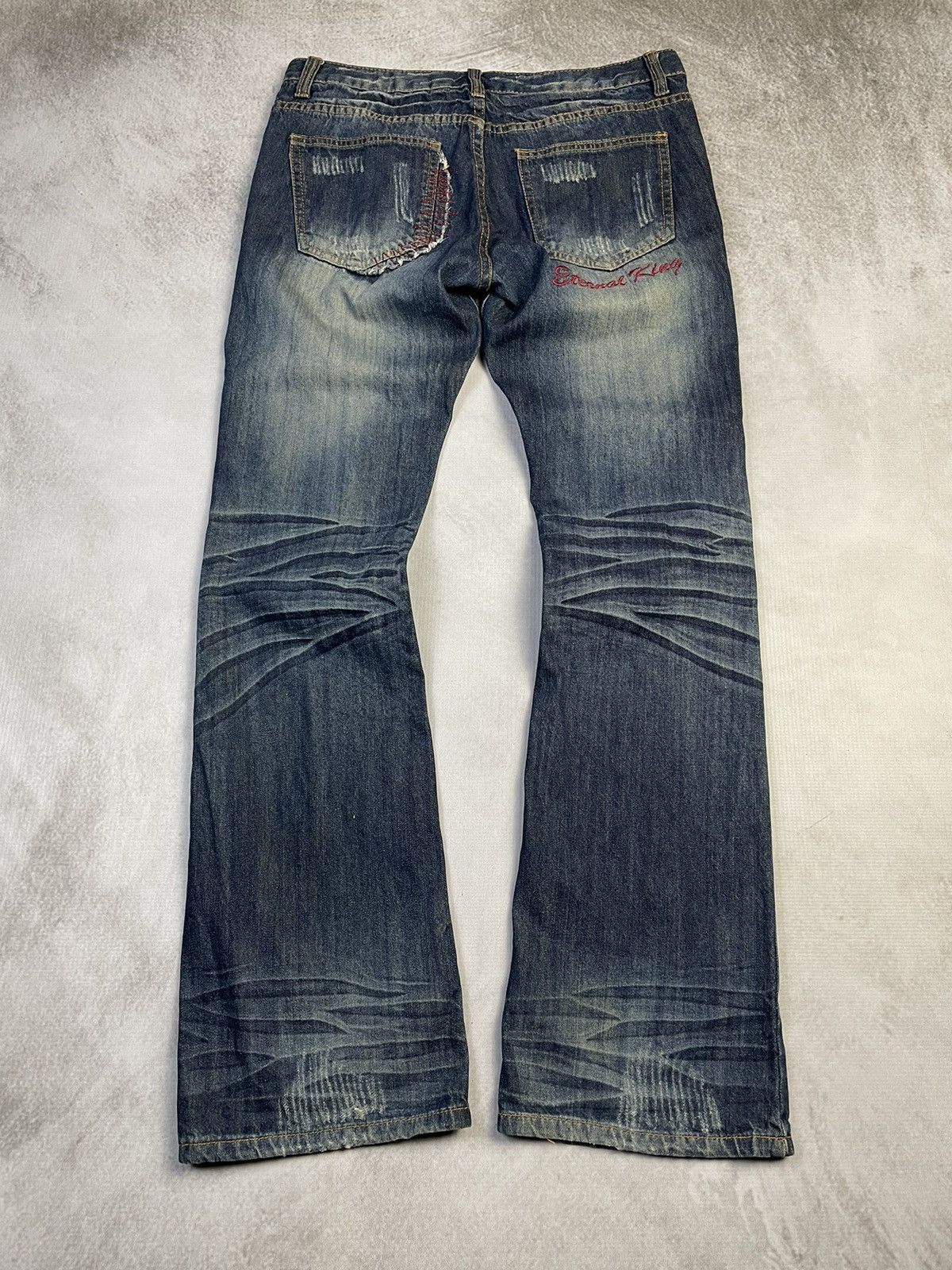 If Six Was Nine Made in Heaven 🇯🇵 Flare Distressed Sashiko Repair Style Jeans Size US 30 / EU 46 - 11 Thumbnail