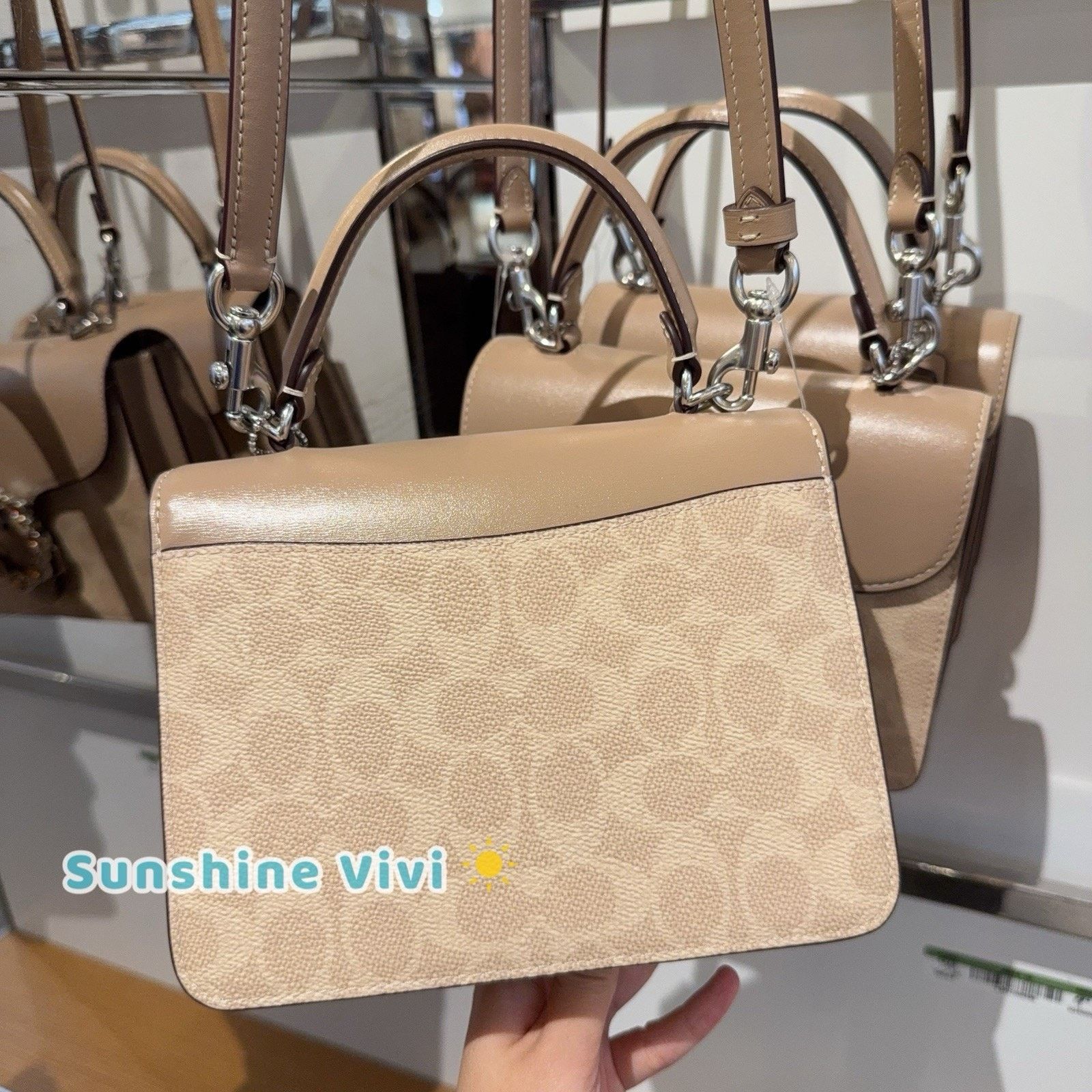 Coach NWT Coach Courtney Top Handle Bag Canvas CCE22 SAND/TAUPE Size ONE SIZE - 4 Thumbnail