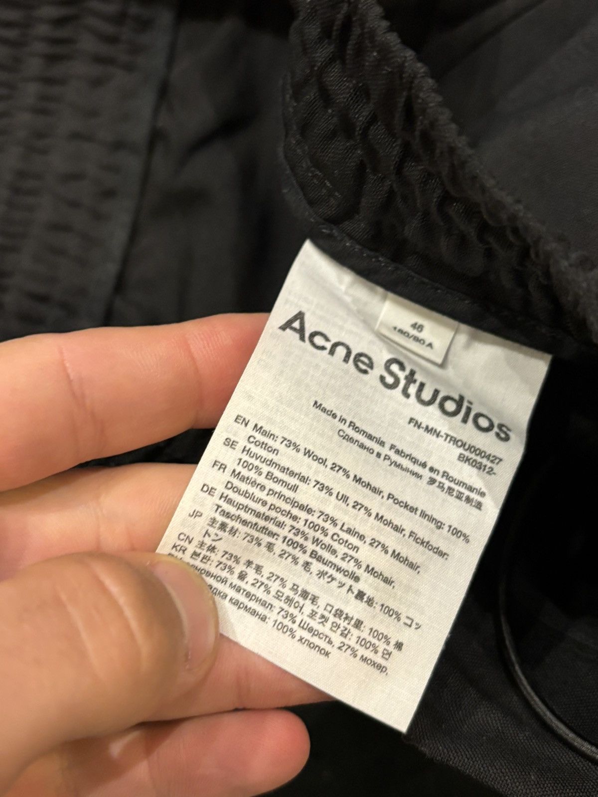 Acne Studios Acne Studios Straight Leg Pants Black Size US 28 / EU 44 - 4 Thumbnail