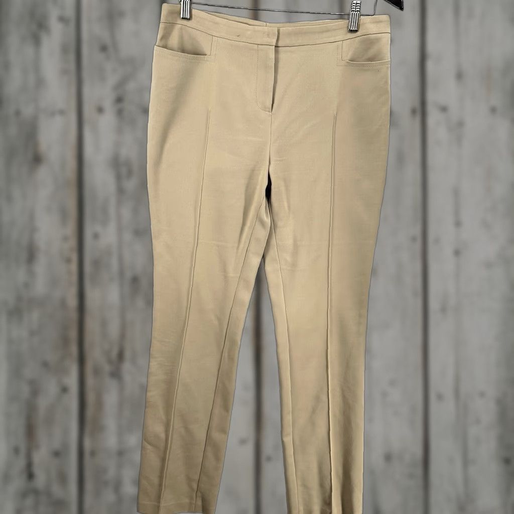 Akris Akris Women's Pants Size 10 Beige Cotton Blend Career Casual Slim Straight Ankle Lawyer Workwear Size 32" / US 10 / IT 46 - 1 Thumbnail