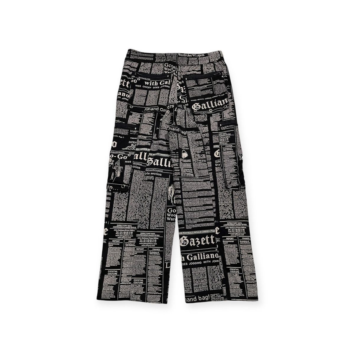 John Galliano Archive John Galliano news papper fullprint pants
