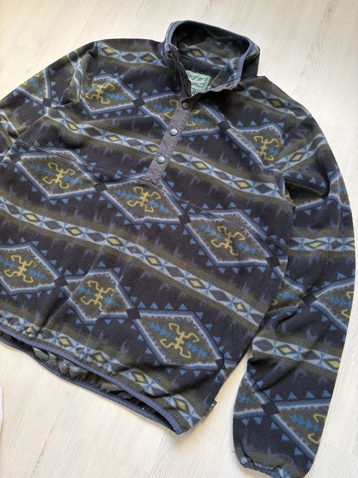 Woolrich Woolen Mills Woolrich Snap-T Fleece Overprinted Pullover Size US L / EU 52-54 / 3 - 6 Thumbnail
