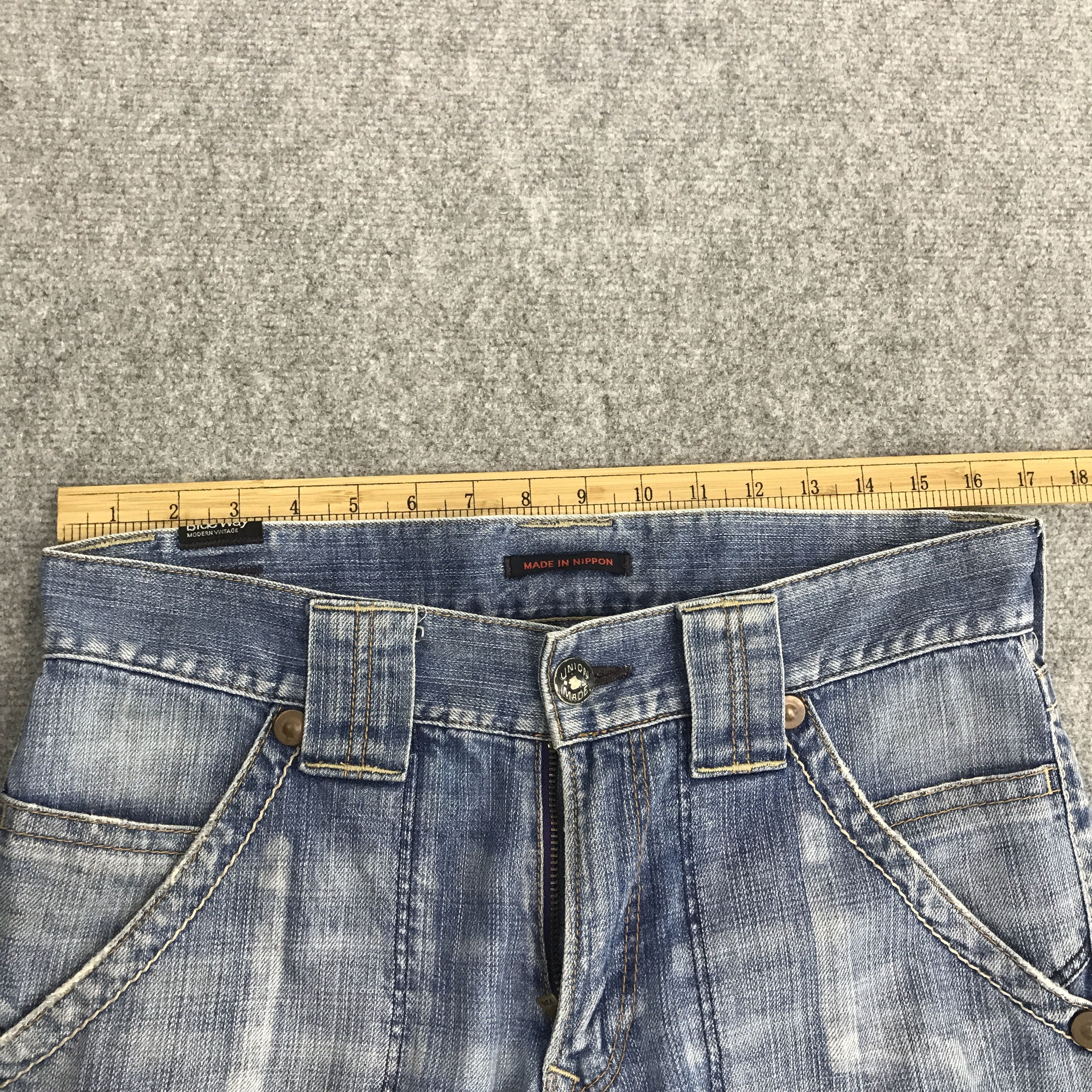 Japanese Brand Rare Flare Blue Way union made Japan denim jeans pants Size US 32 / EU 48 - 7 Thumbnail