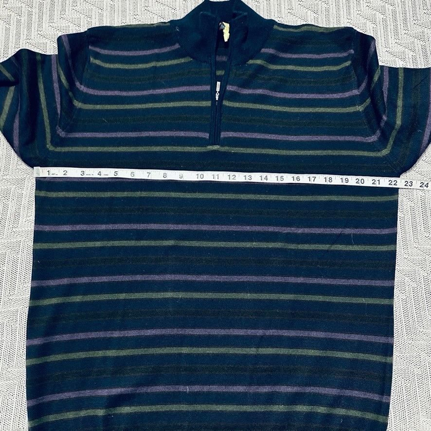 Toscano Toscano striped quarter zip pullover Size US L / EU 52-54 / 3 - 5 Thumbnail