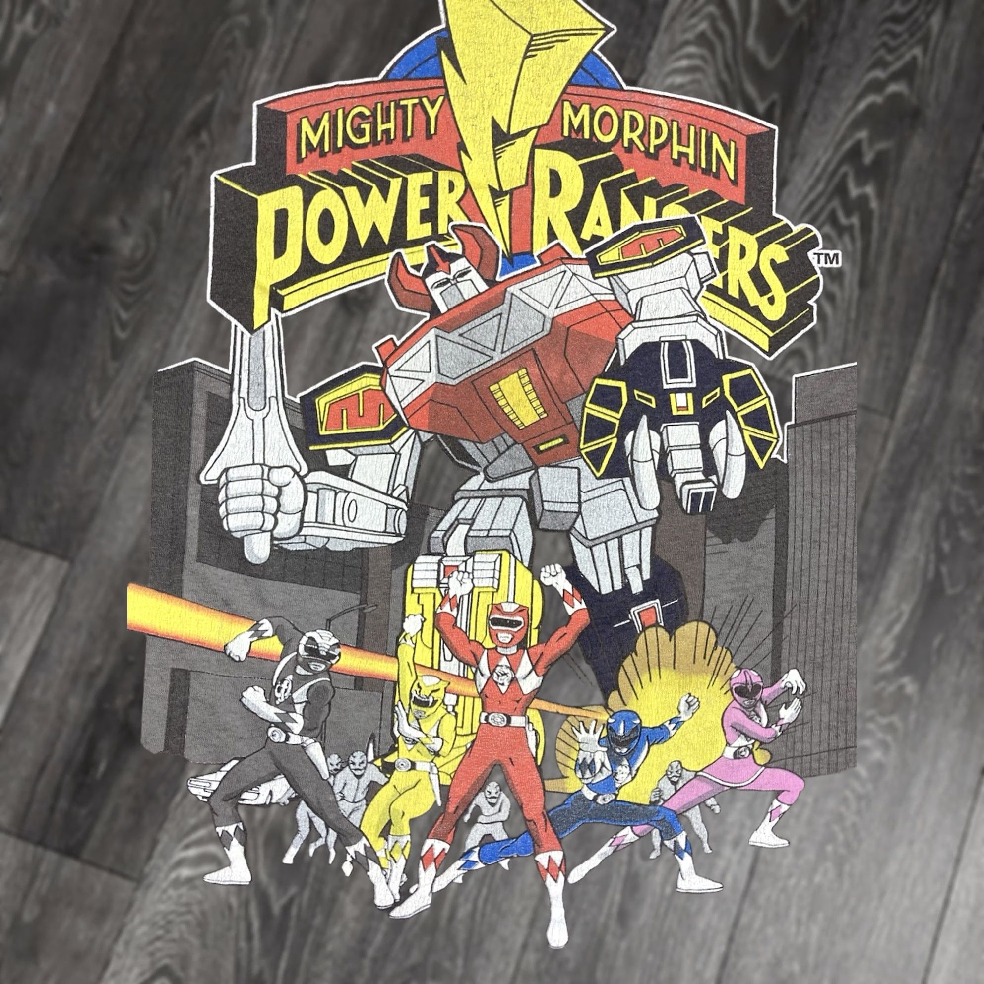 Vintage Power Rangers Graphic T-shirt Men Medium Gray Short Sleeve TV Show Shirt Size US M / EU 48-50 / 2 - 1 Thumbnail