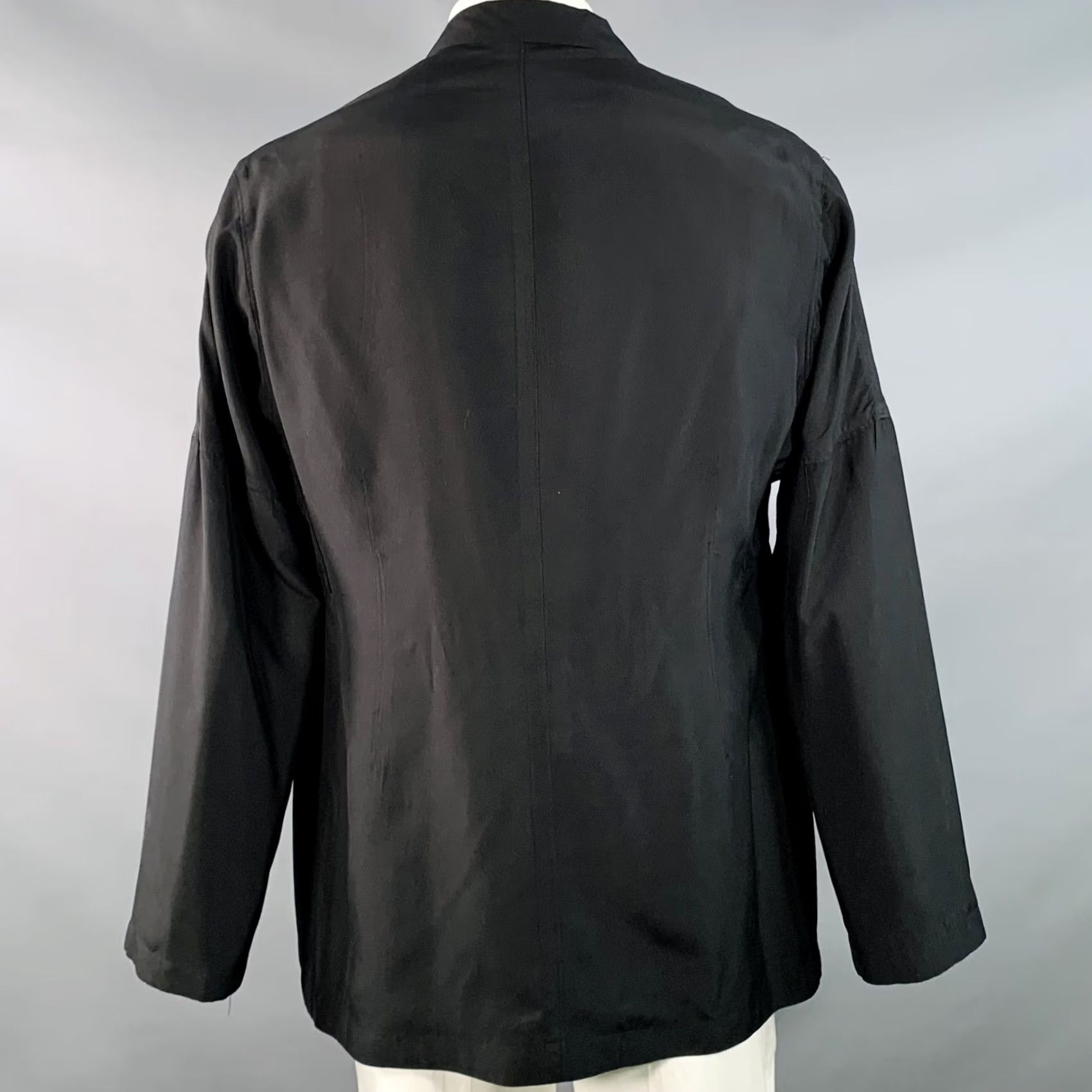 Yohji Yamamoto YOHJI YAMAMOTO Sport Coat Size XL Black Silk Single Breasted Drop Shoulder Size US XL / EU 56 / 4 - 3 Thumbnail