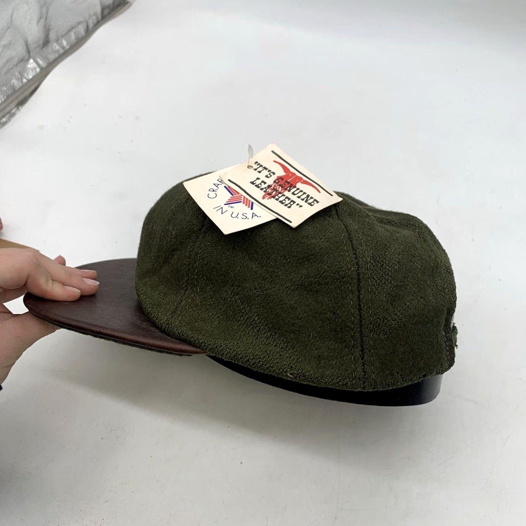 American Eagle Outfitters VINTAGE American Eagle Outfitters Hat Cap Adjustable Strap Wool Made USA NEW Mens Baseball Cap Green Suede Wool Twill Size ONE SIZE - 7 Thumbnail