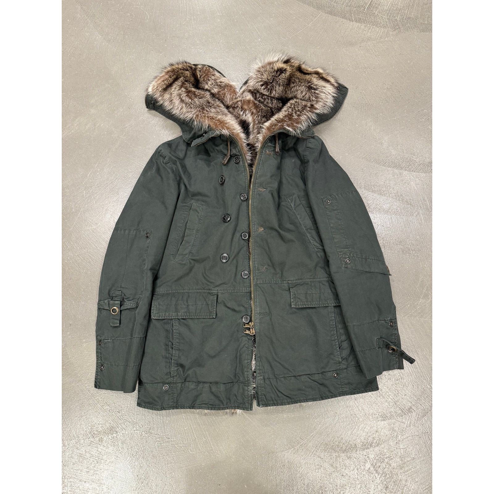 Ermanno Scervino 2010s Ermanno Scervino "Kanye" real marmot fur parka Size US L / EU 52-54 / 3 - 10 Thumbnail