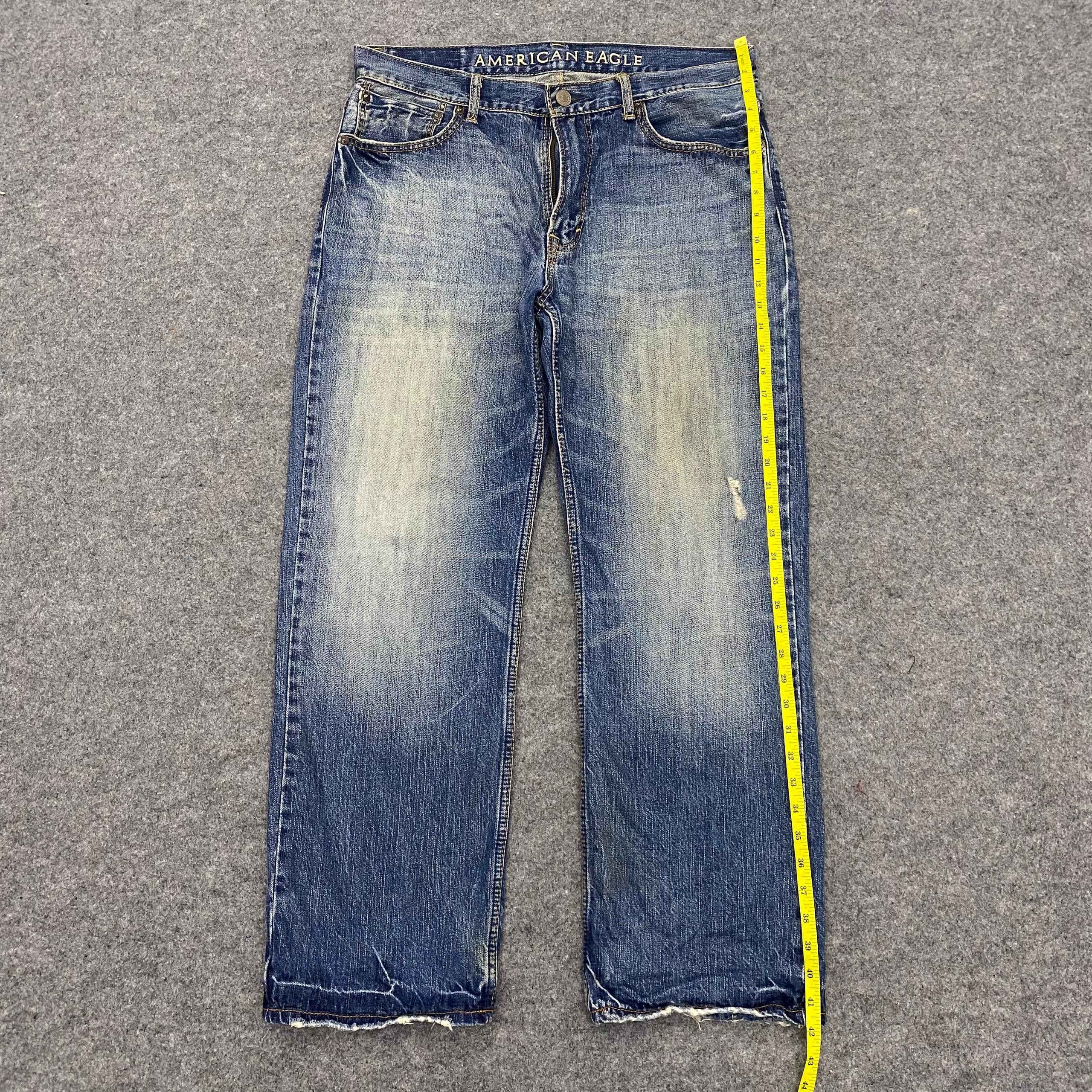 American Eagle Outfitters 💥Vintage American Eagle Qutfitters Distressed Denim Size US 36 / EU 52 - 2 Thumbnail