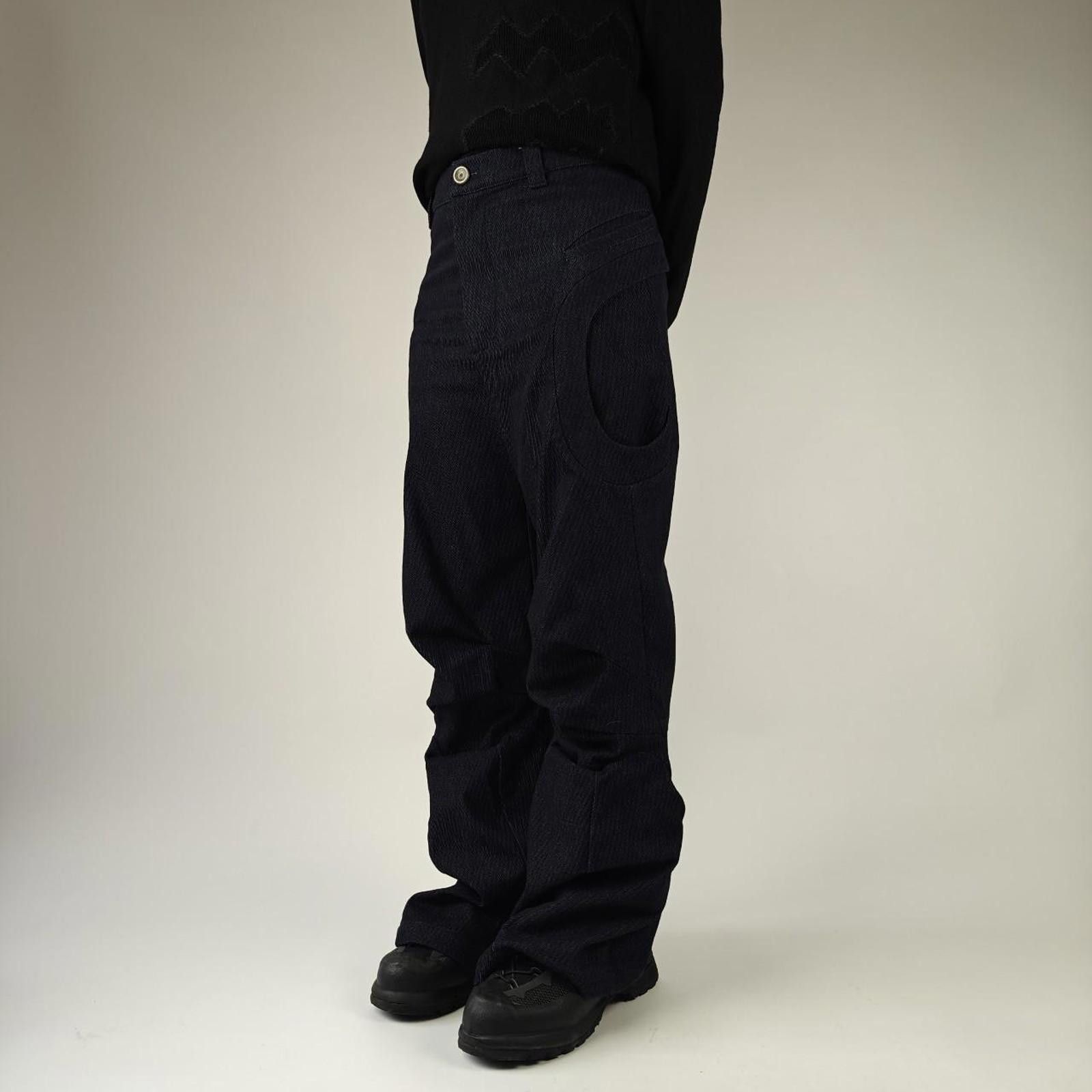 Other 54AO Navy Panelled Technical Wide Flare Pants Size US 30 / EU 46 - 2 Thumbnail