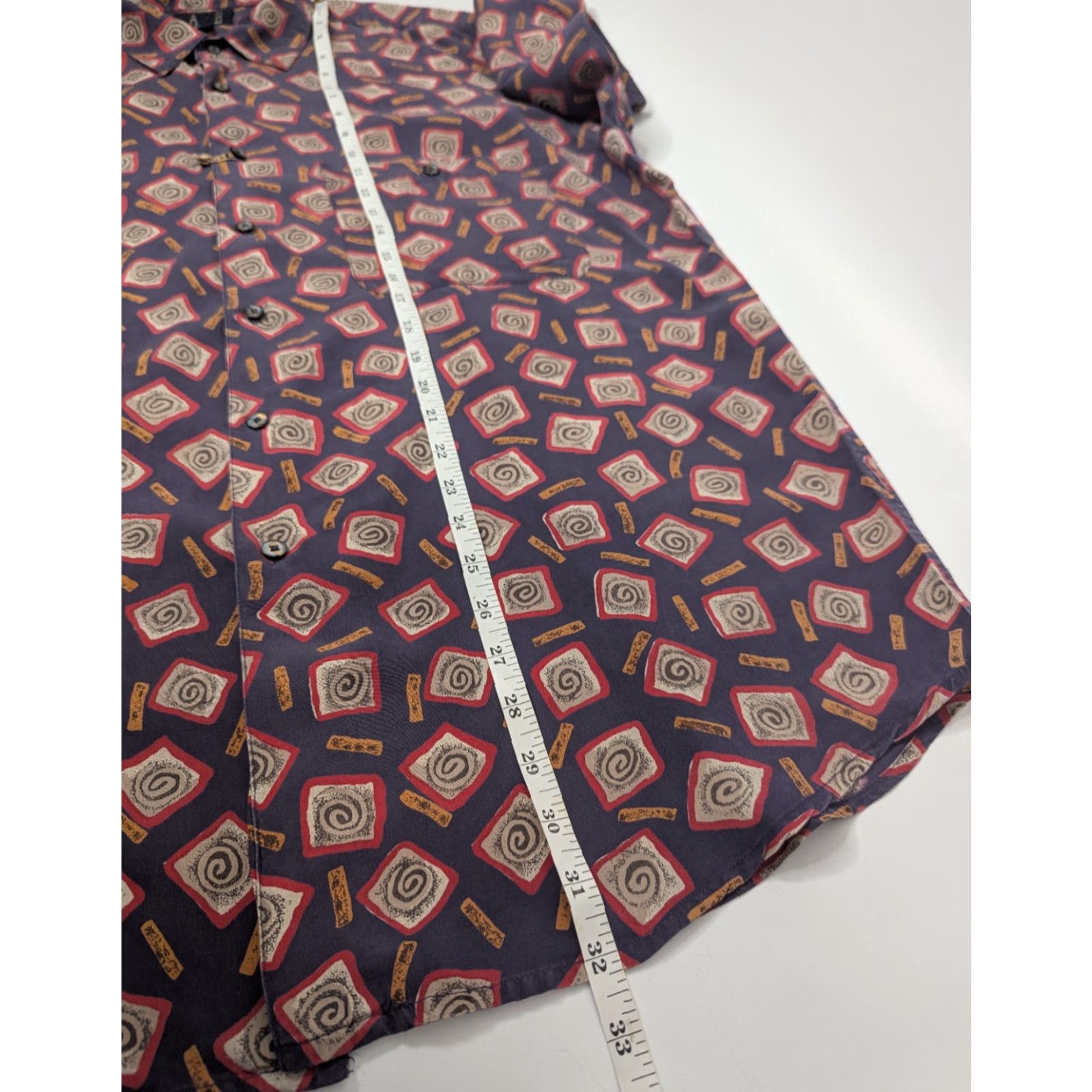 Vintage Vtg Studio Jab Silk Swirl Abstract Geometric Shirt Mens Sz L Button Short Sleeve Size US L / EU 52-54 / 3 - 4 Thumbnail
