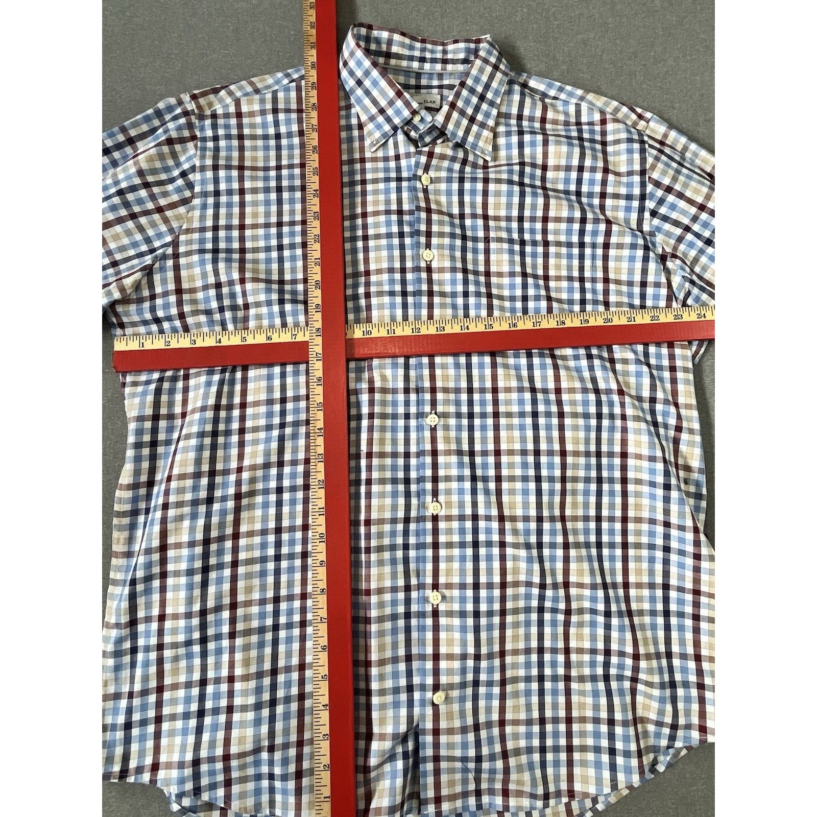 Peter Millar Peter Millar Long Sleeve Button Down Cotton Blue Brown XL Size US XL / EU 56 / 4 - 2 Thumbnail