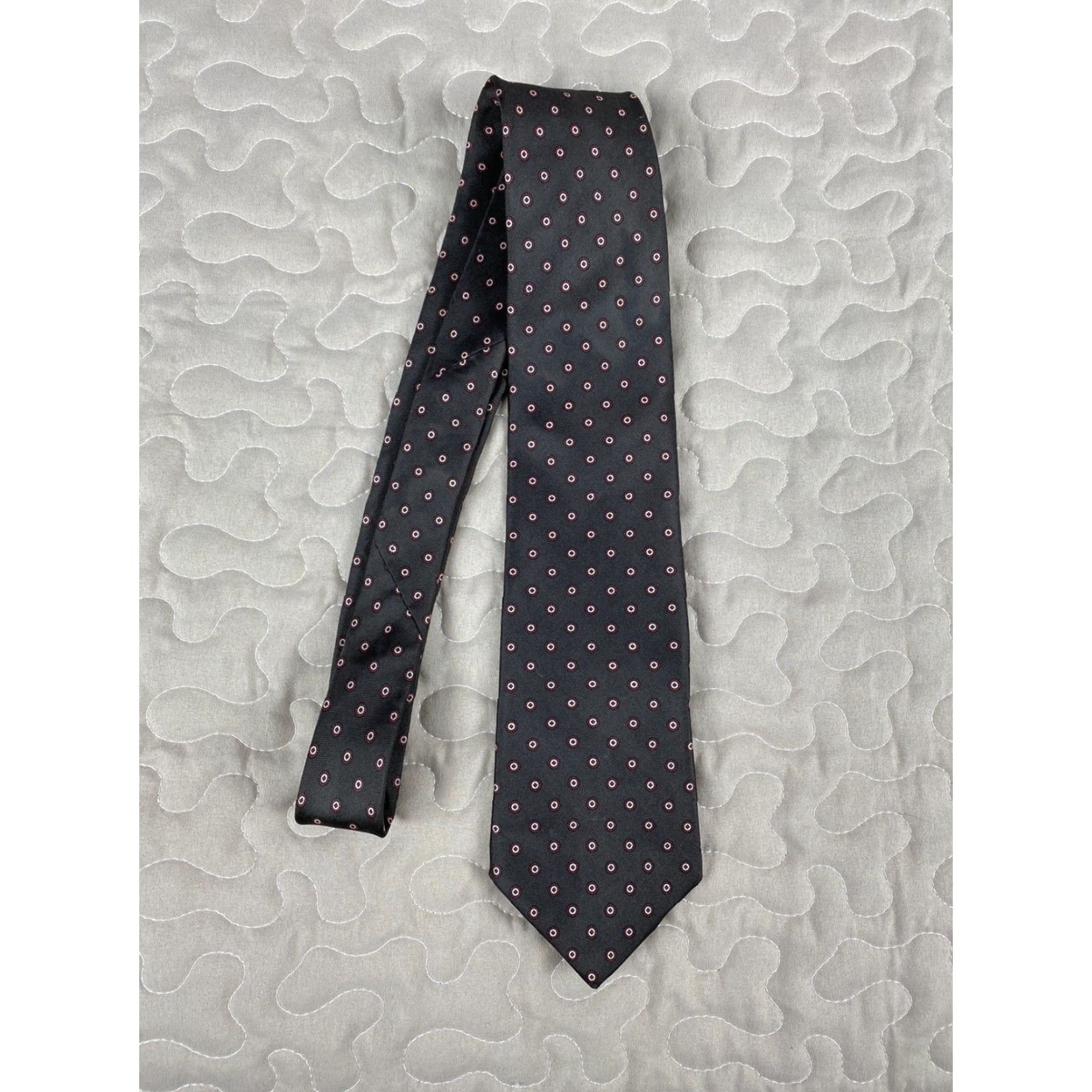 Vintage VINTAGE Claybrooke Men Neck Tie Brown Polka Dot 54.5x3.25 Tie Mens Brown Polka Dot Size ONE SIZE - 2 Thumbnail