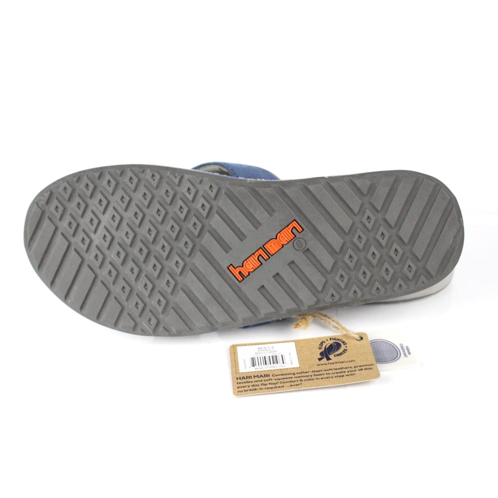 Vintage Hari Mari Men's Parks II Flip Flop Sandals Size 8 Navy / Gray - Sandal, Flip Flop, Men’s 8, Gray, Navy, Logo, Outdoor, Casual, Travel Size ONE SIZE - 3 Thumbnail